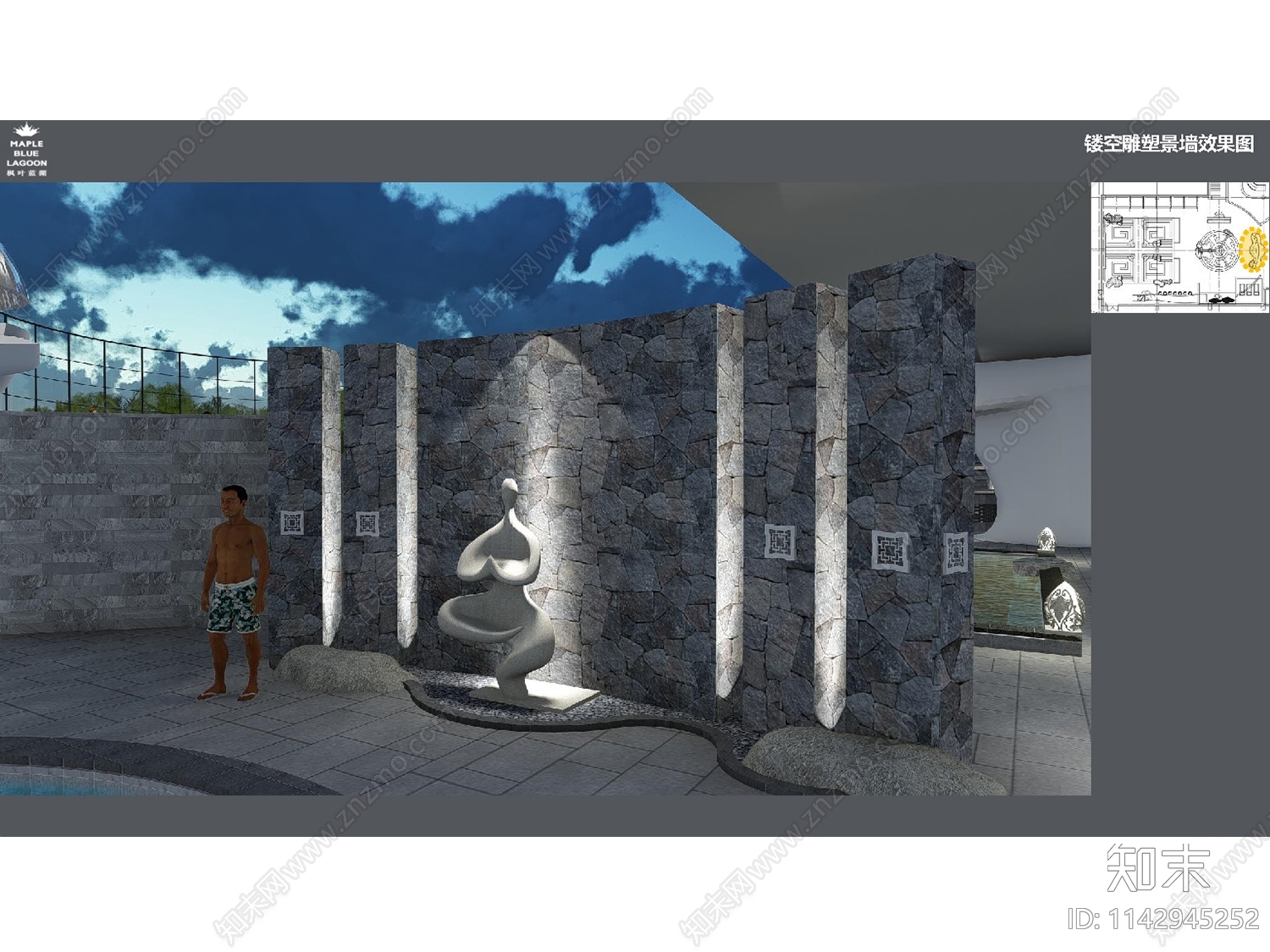 蓝湖室内水疗温泉休闲会所cad施工图下载【ID:1142945252】