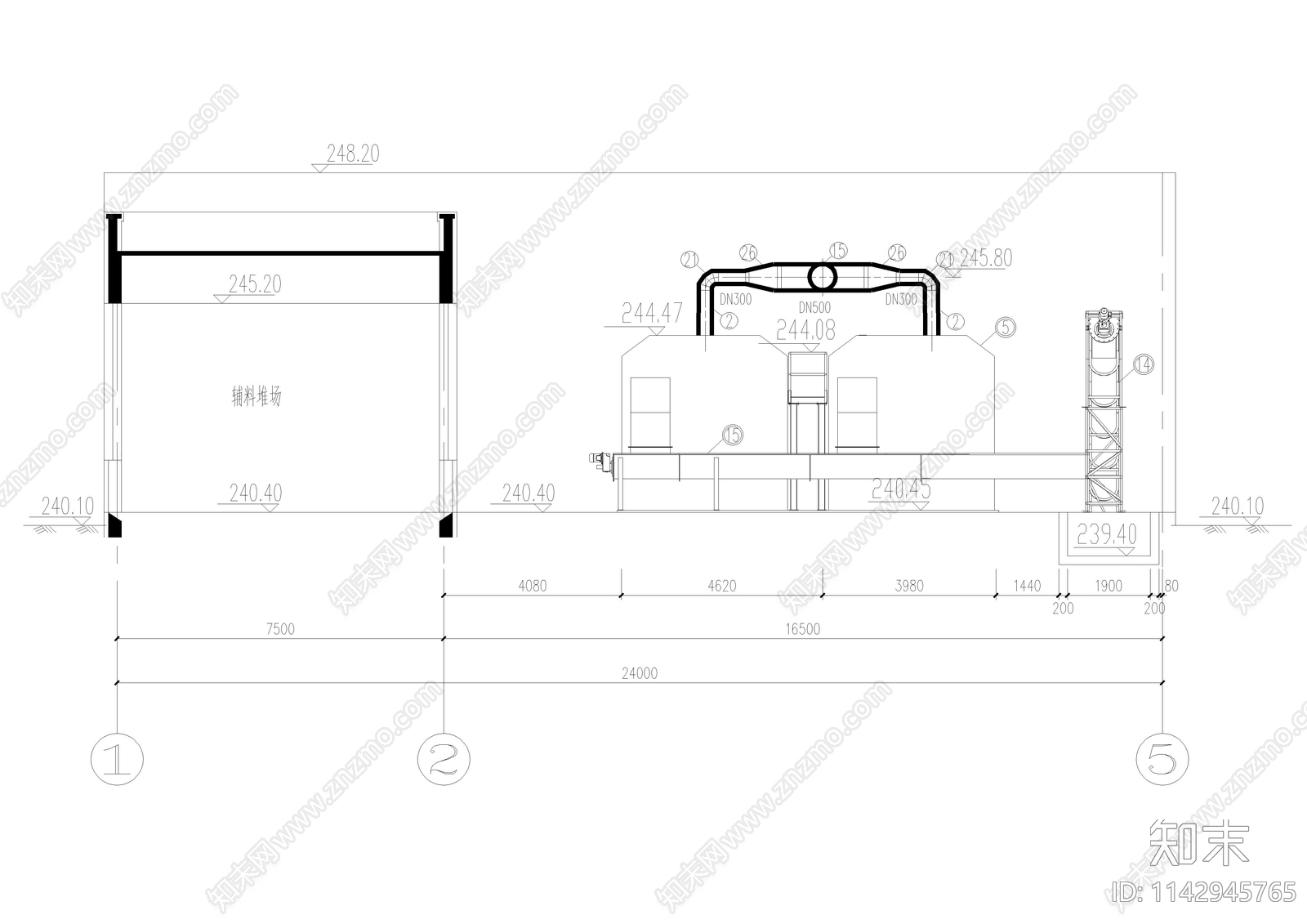 某污水处理厂污泥贮池及污泥深度处理间cad施工图下载【ID:1142945765】