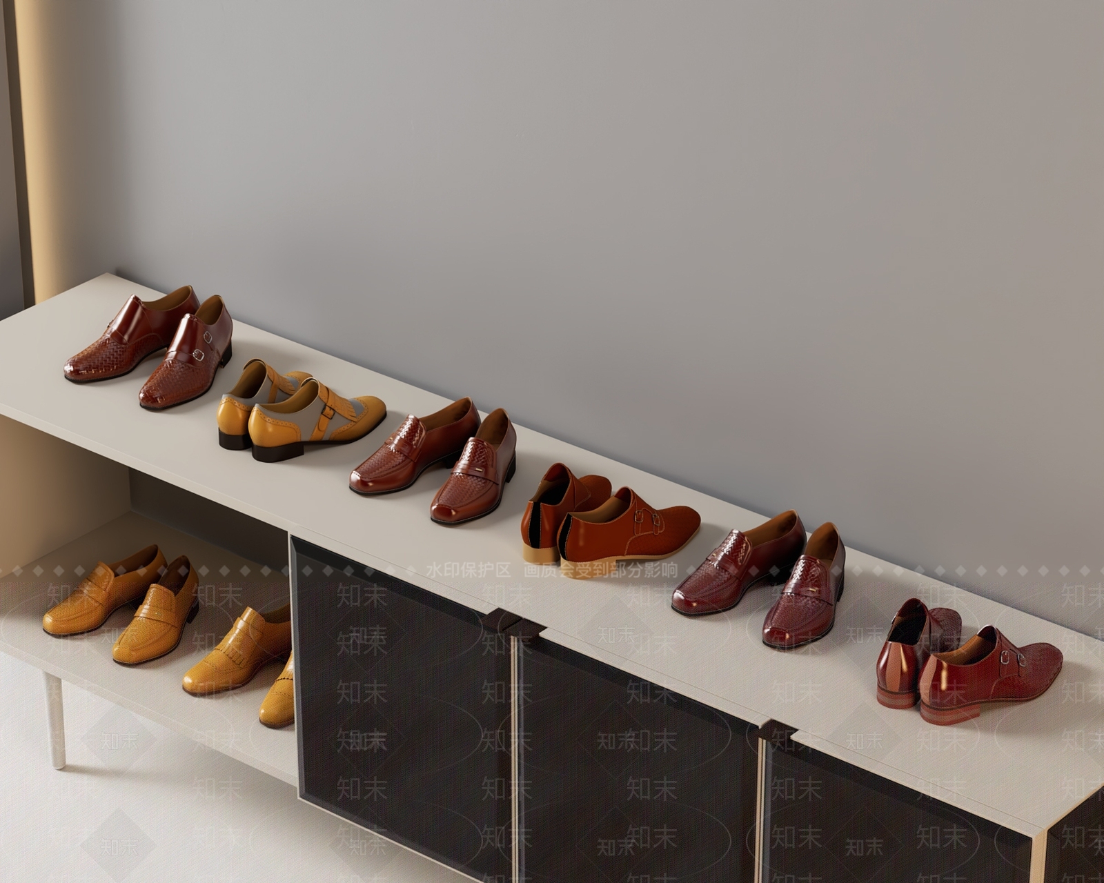 现代时尚皮鞋3D模型下载【ID:1142947545】