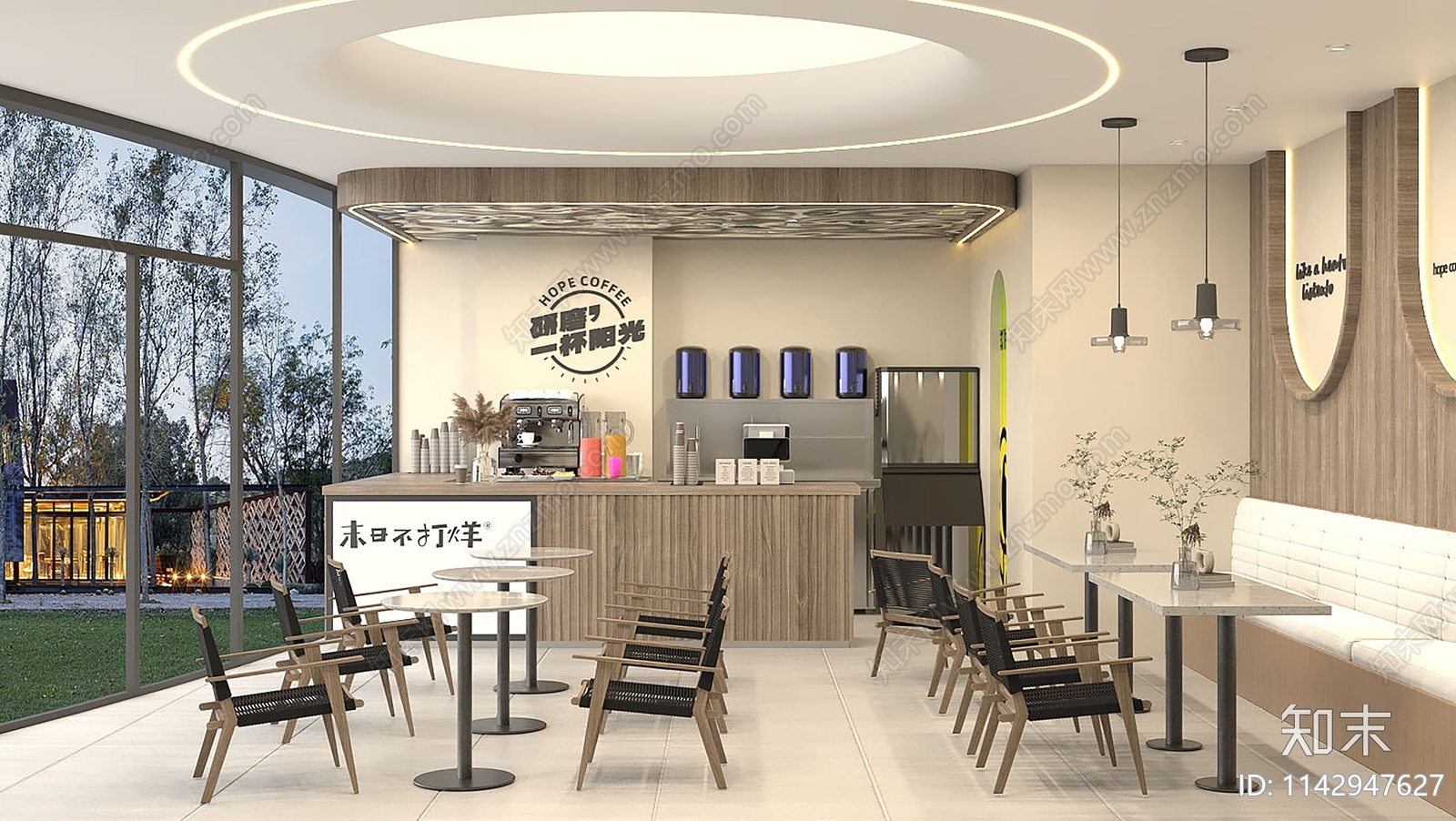 现代咖啡店3D3D模型下载【ID:1142947627】