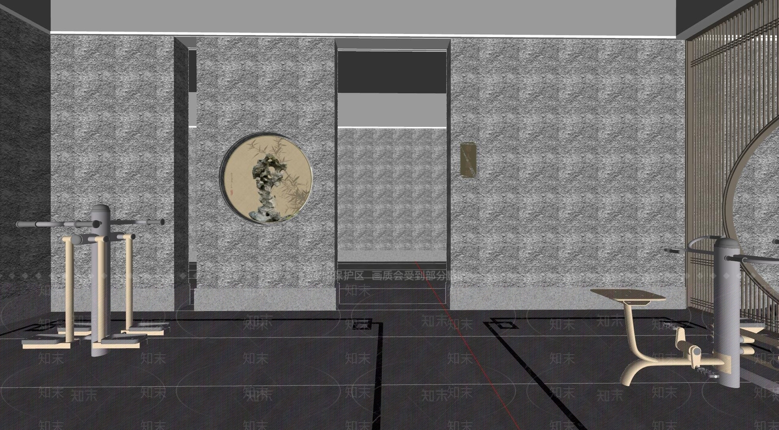 新中式老人活动室SU模型下载【ID:1142950453】