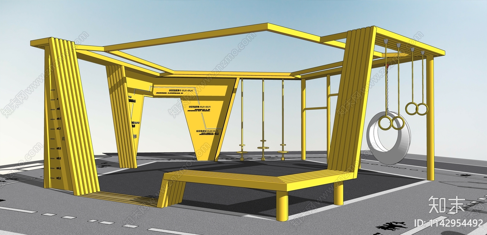 户外健身器材SU模型下载【ID:1142954492】