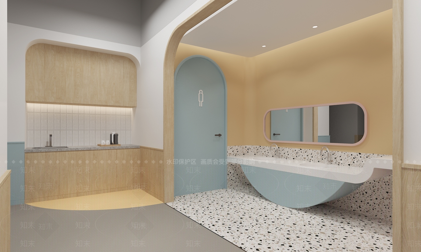 现代儿童卫生间SU模型下载【ID:1142957216】