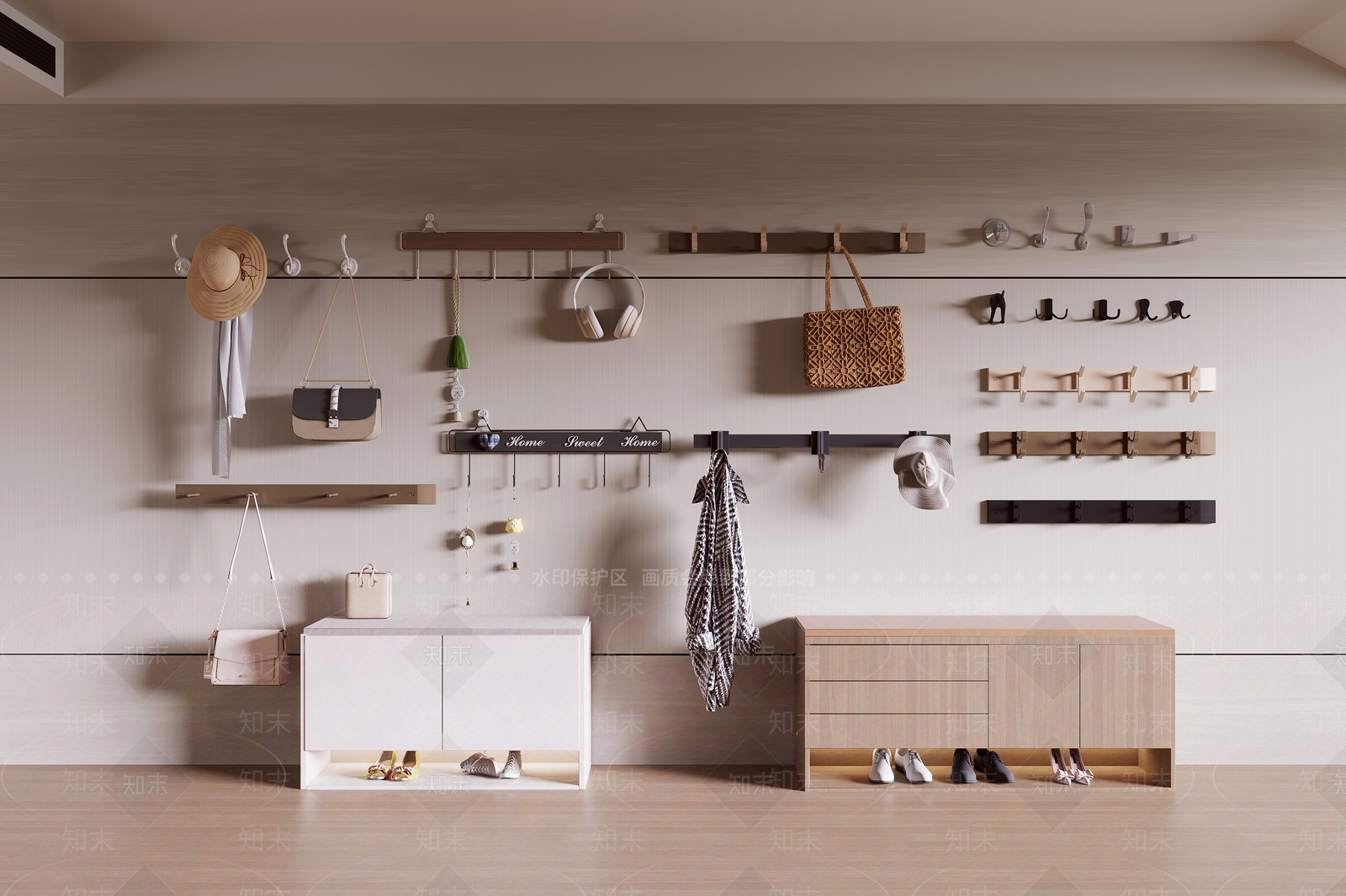 现代挂衣架SU模型下载【ID:1142959364】