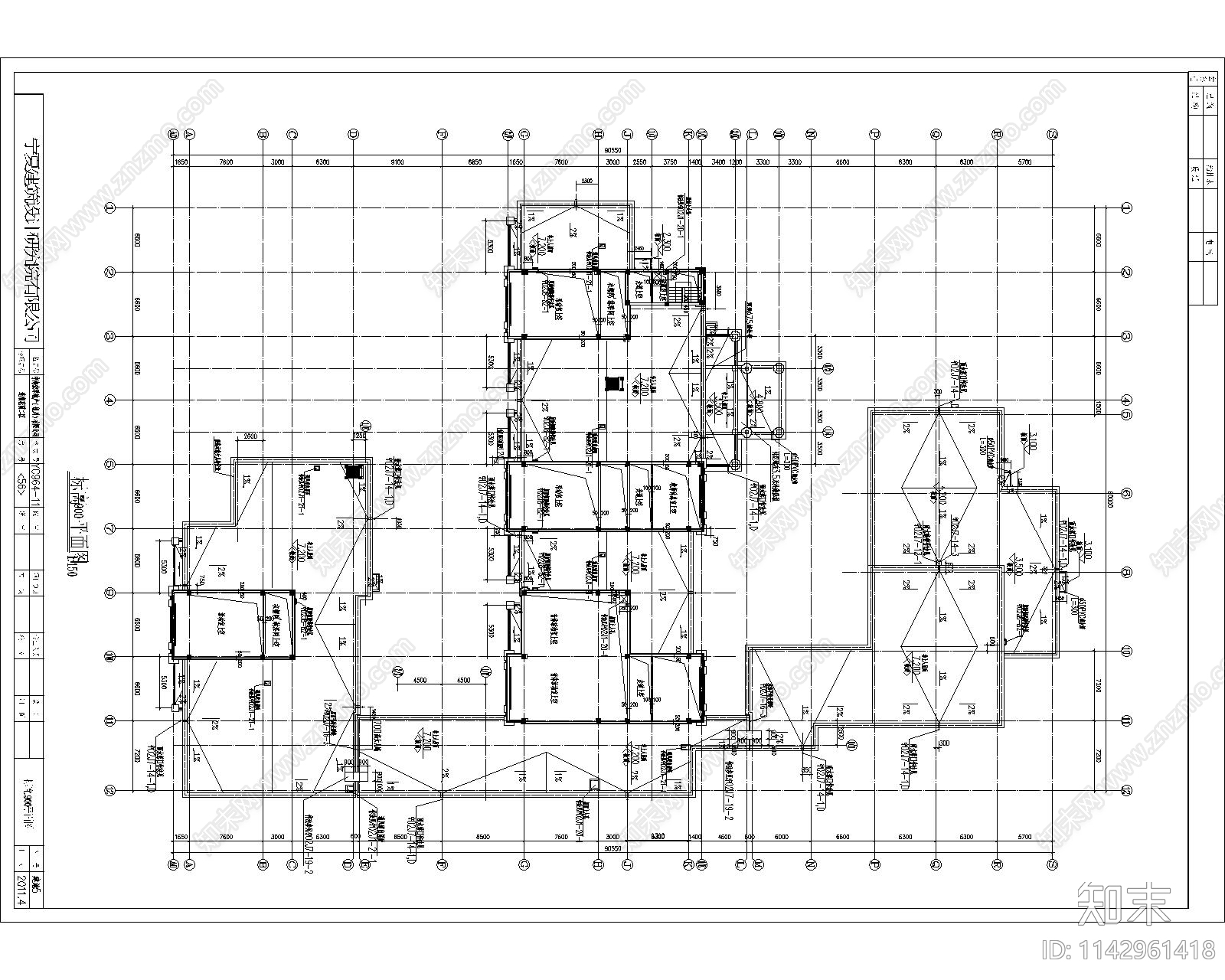 中海银川新古典幼儿园建筑cad施工图下载【ID:1142961418】