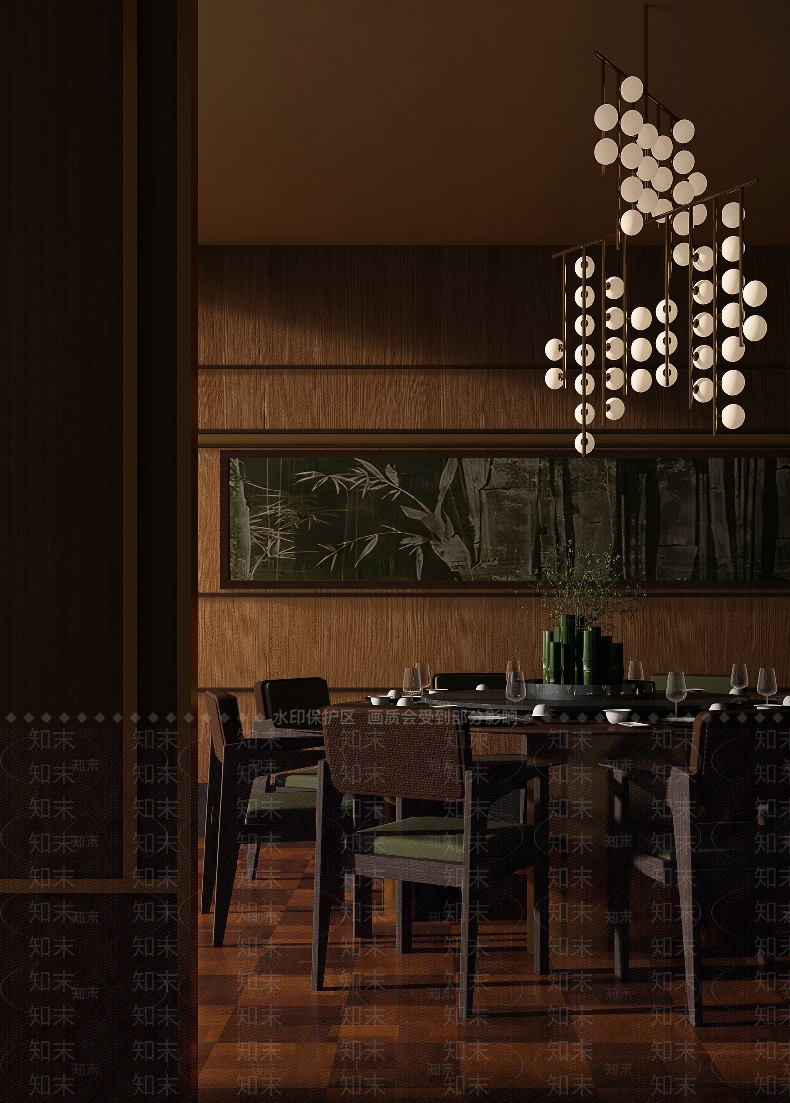 集艾设计现代餐厅包间3D模型下载【ID:1142962130】