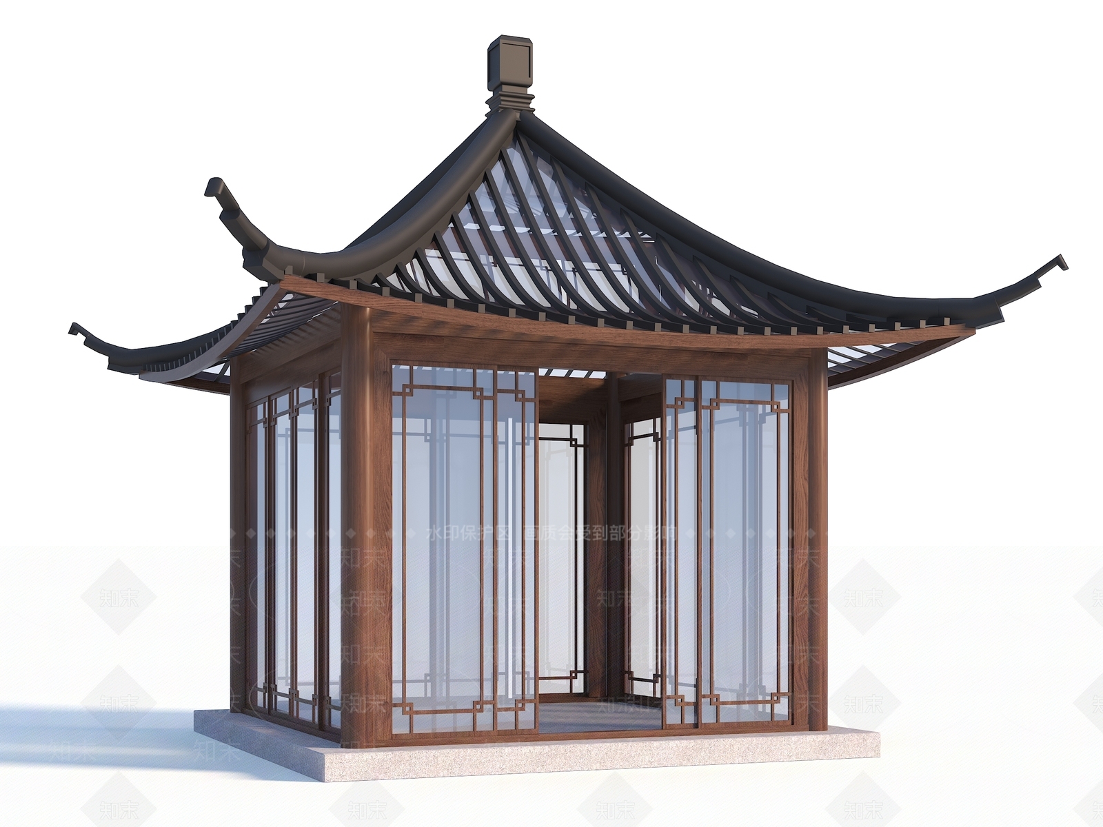 新中式古建亭子SU模型下载【ID:1142965801】