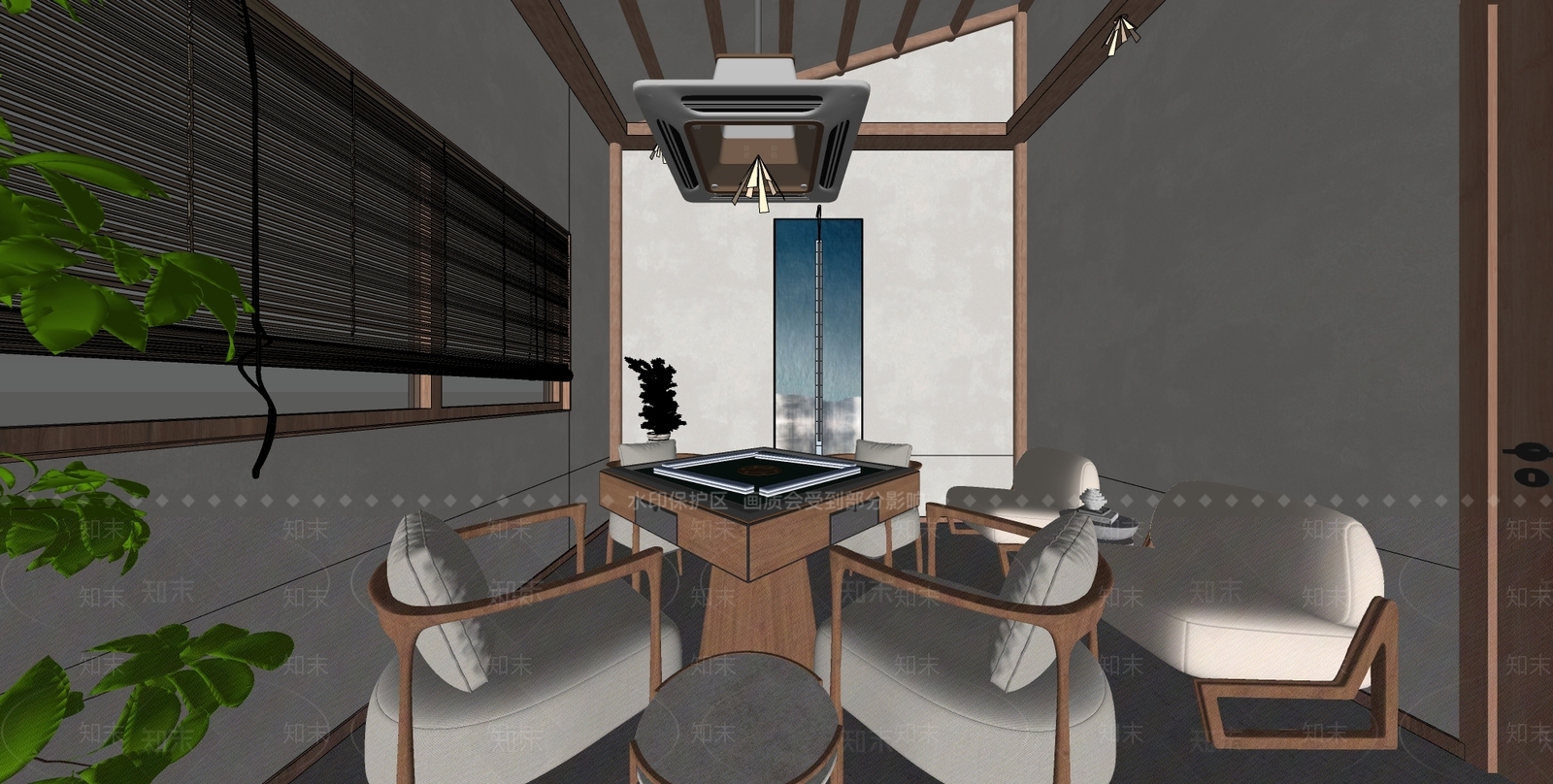 侘寂棋牌室SU模型下载【ID:1142967462】