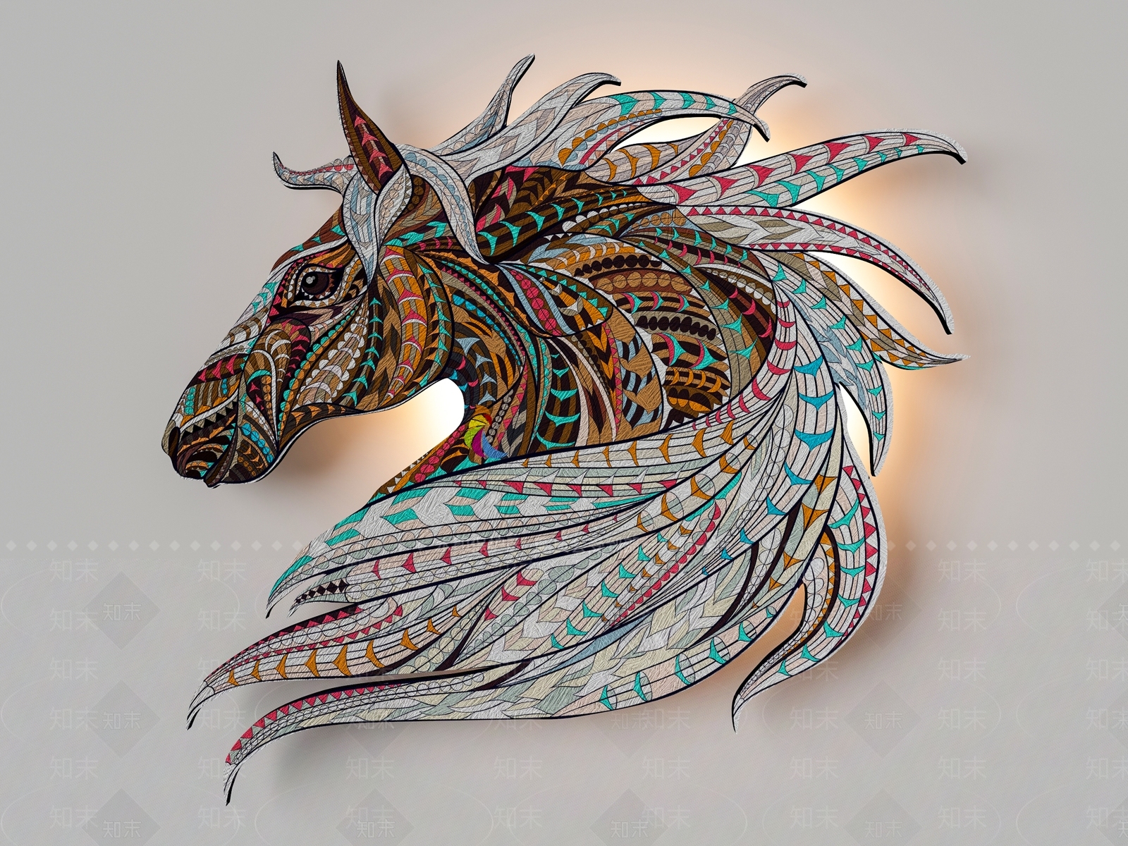 现代马头墙饰挂件SU模型下载【ID:1142968774】