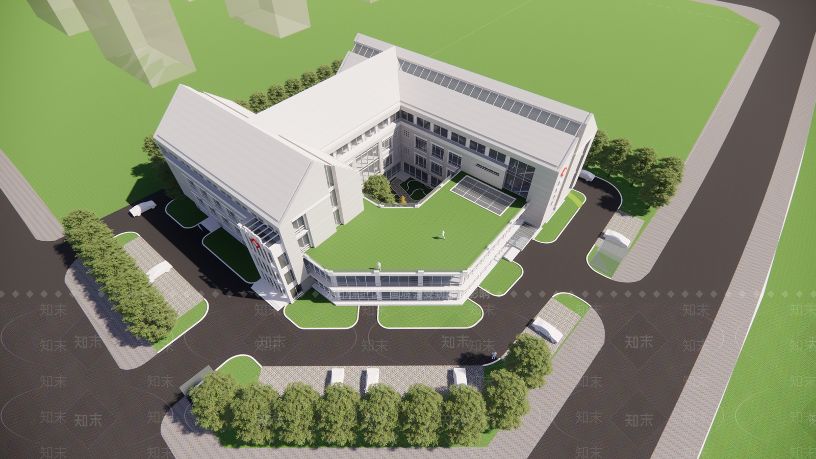 现代医疗建筑SU模型下载【ID:1142976100】