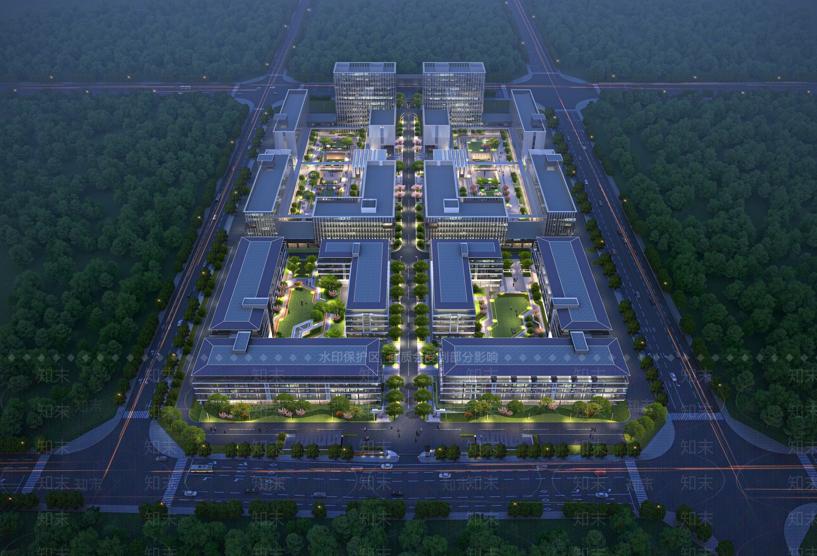 现代办公景观SU模型下载【ID:1142976786】