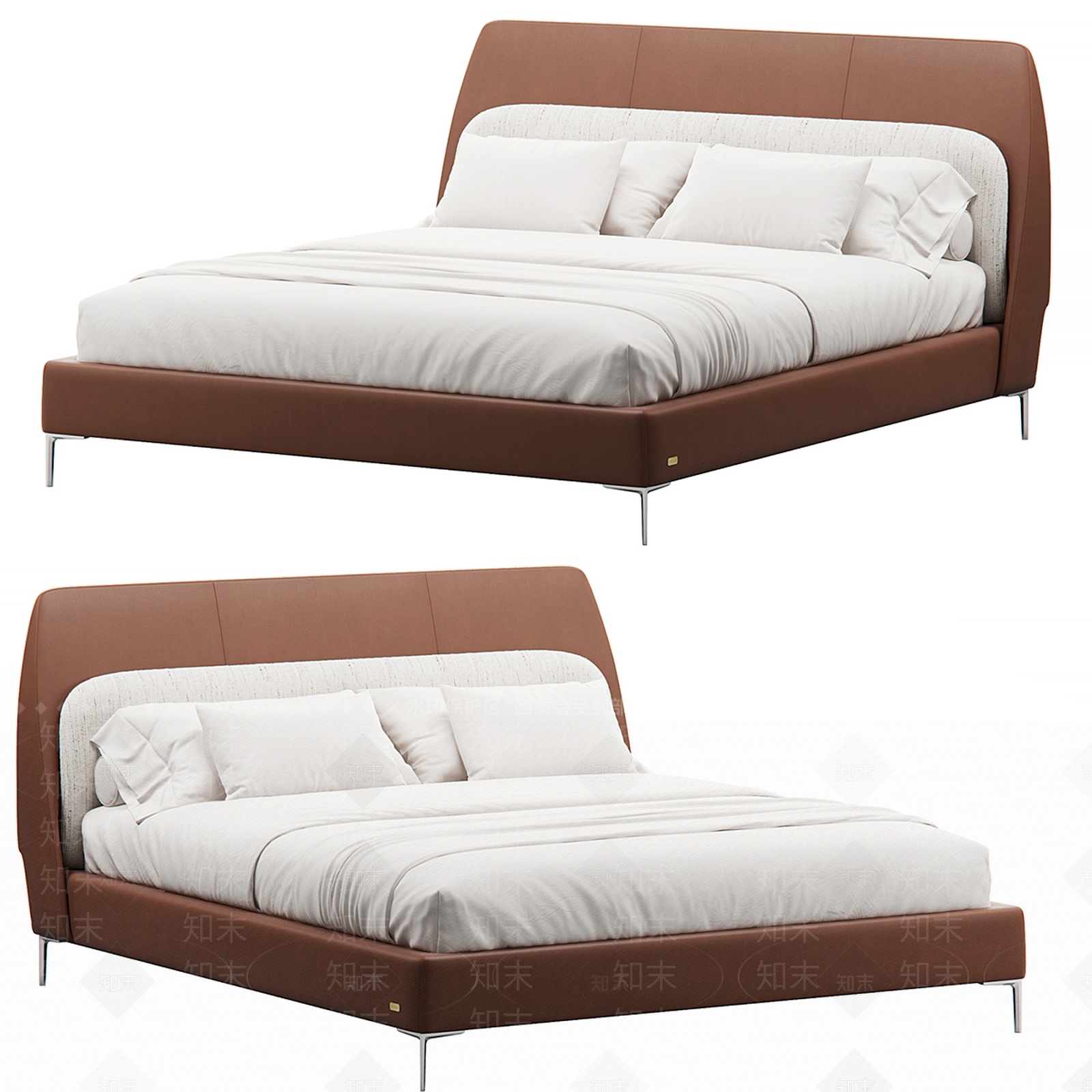 北欧简约卧室床3D模型下载【ID:1142980744】