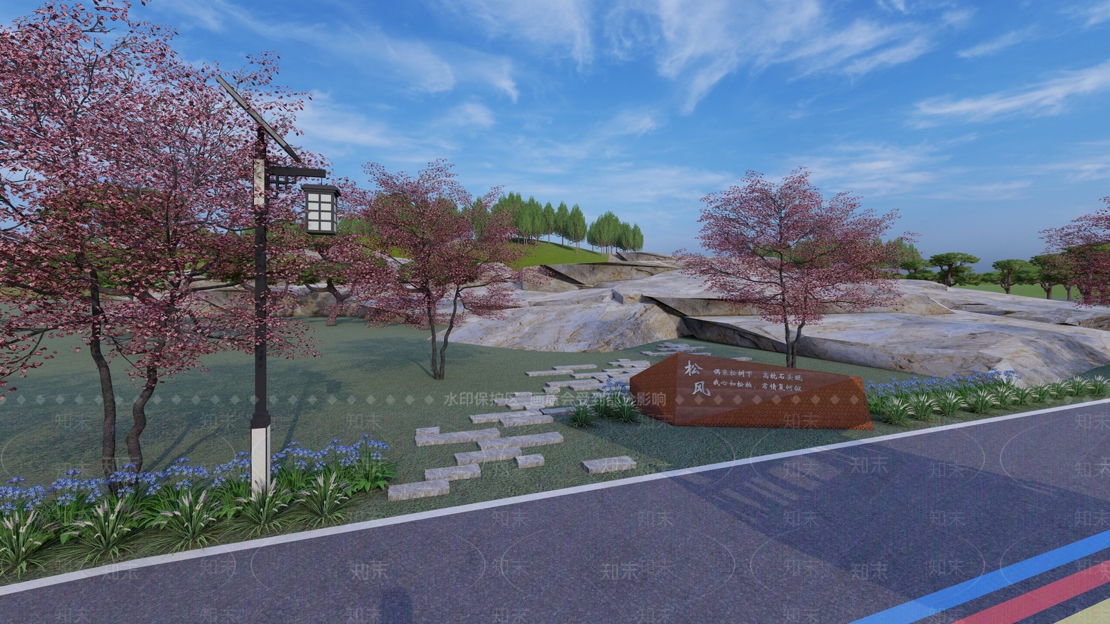 现代森林骑行绿道景观公园SU模型下载【ID:1143167319】