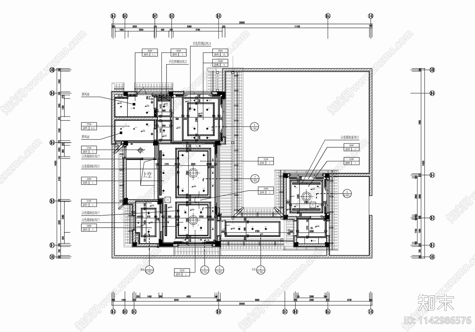 两层别墅家装室内cad施工图下载【ID:1142986576】