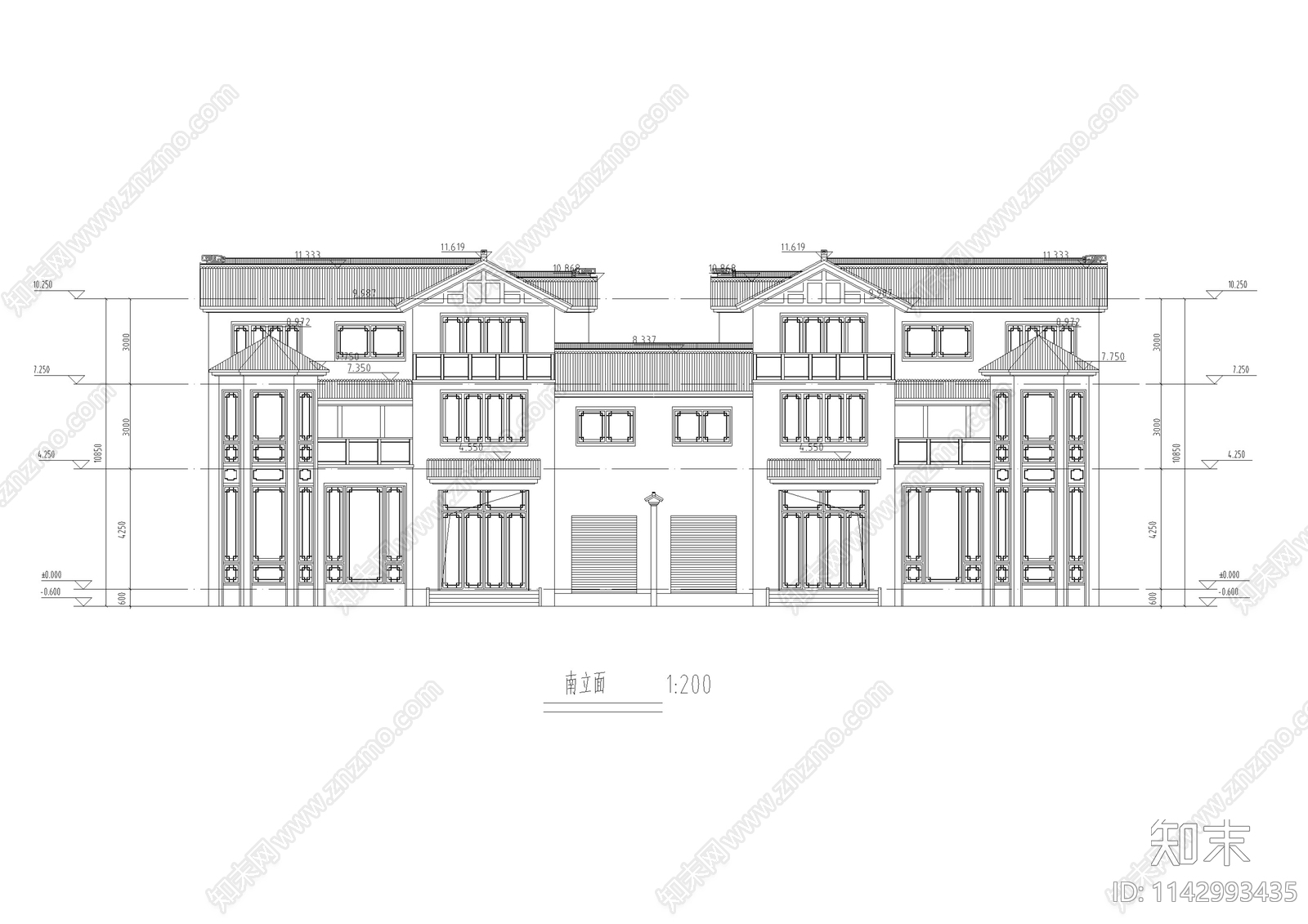 绿城桃花源别墅建筑施工图下载【ID:1142993435】