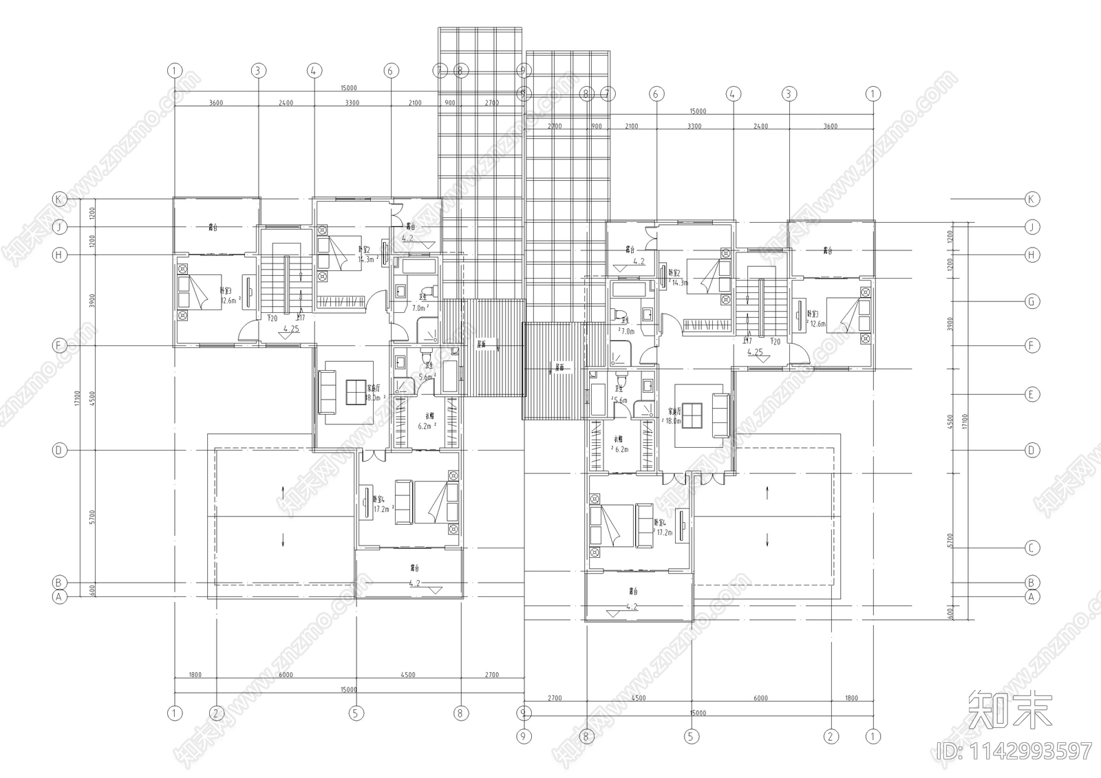 绿城桃花源别墅建筑施工图下载【ID:1142993597】