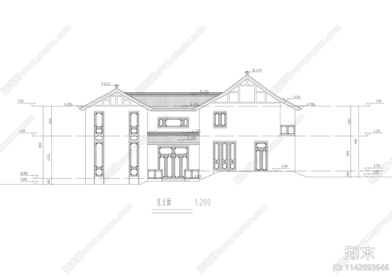 绿城桃花源别墅建筑施工图下载【ID:1142993646】