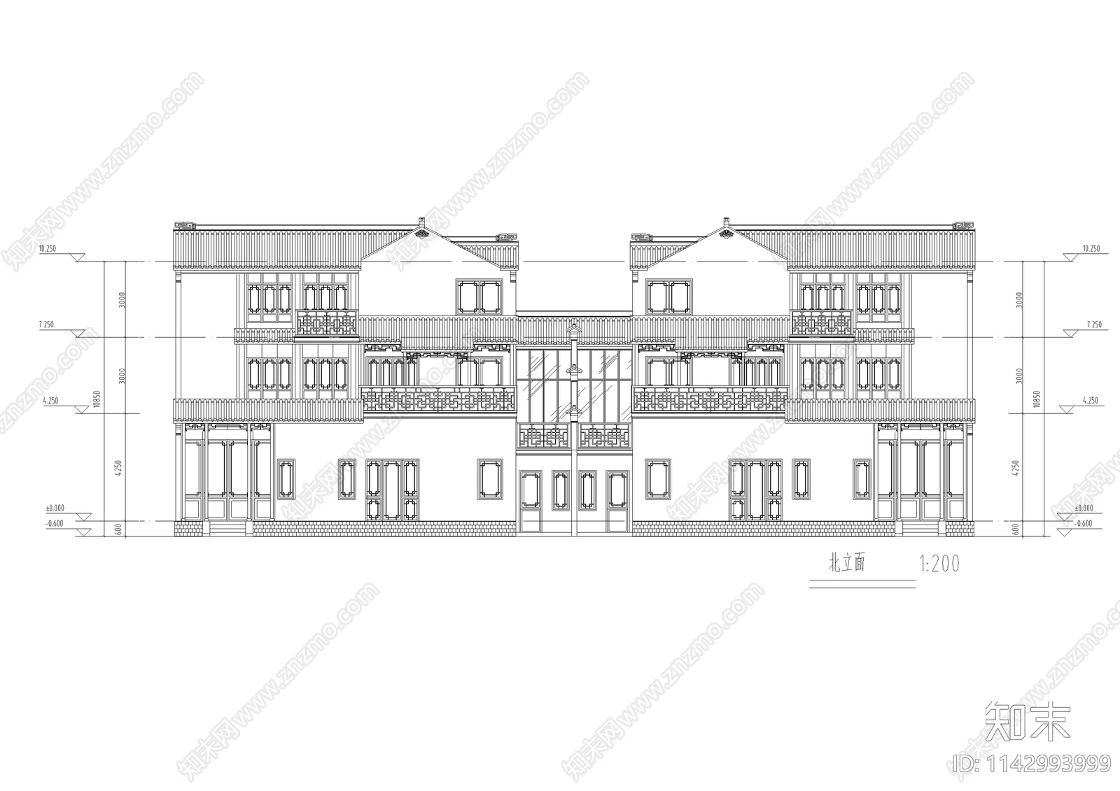 绿城桃花源别墅建筑施工图下载【ID:1142993999】