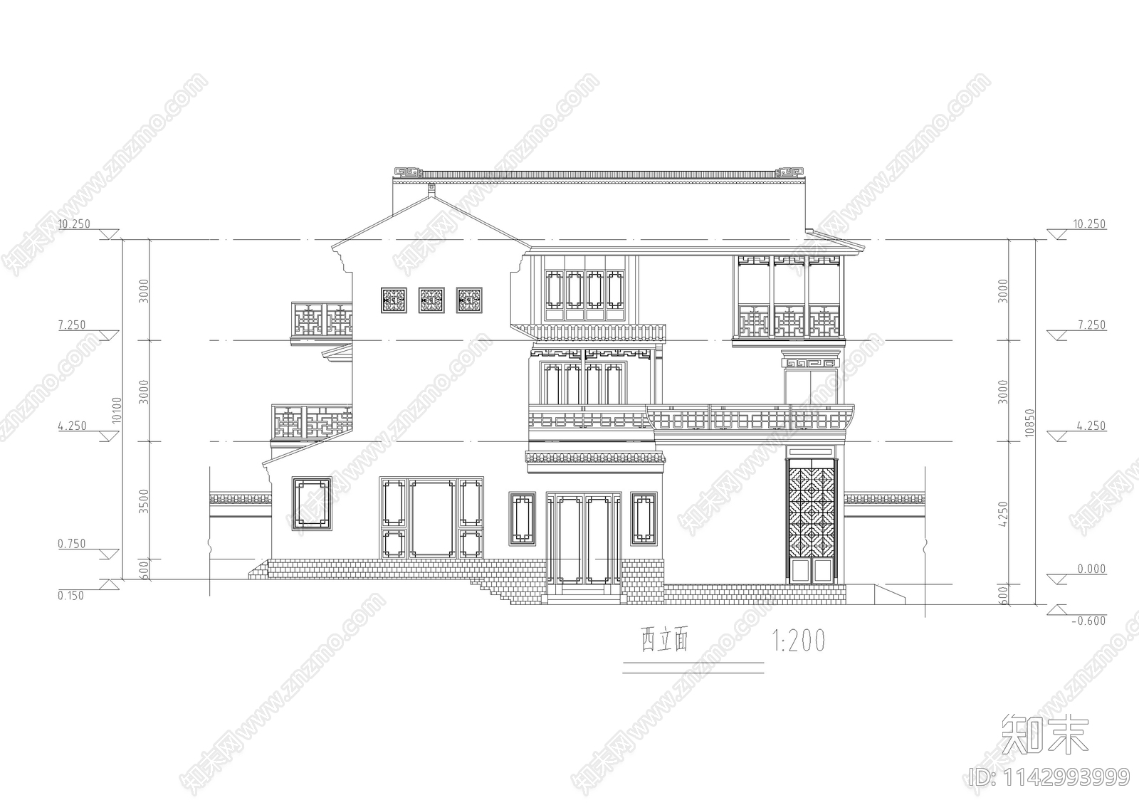 绿城桃花源别墅建筑施工图下载【ID:1142993999】