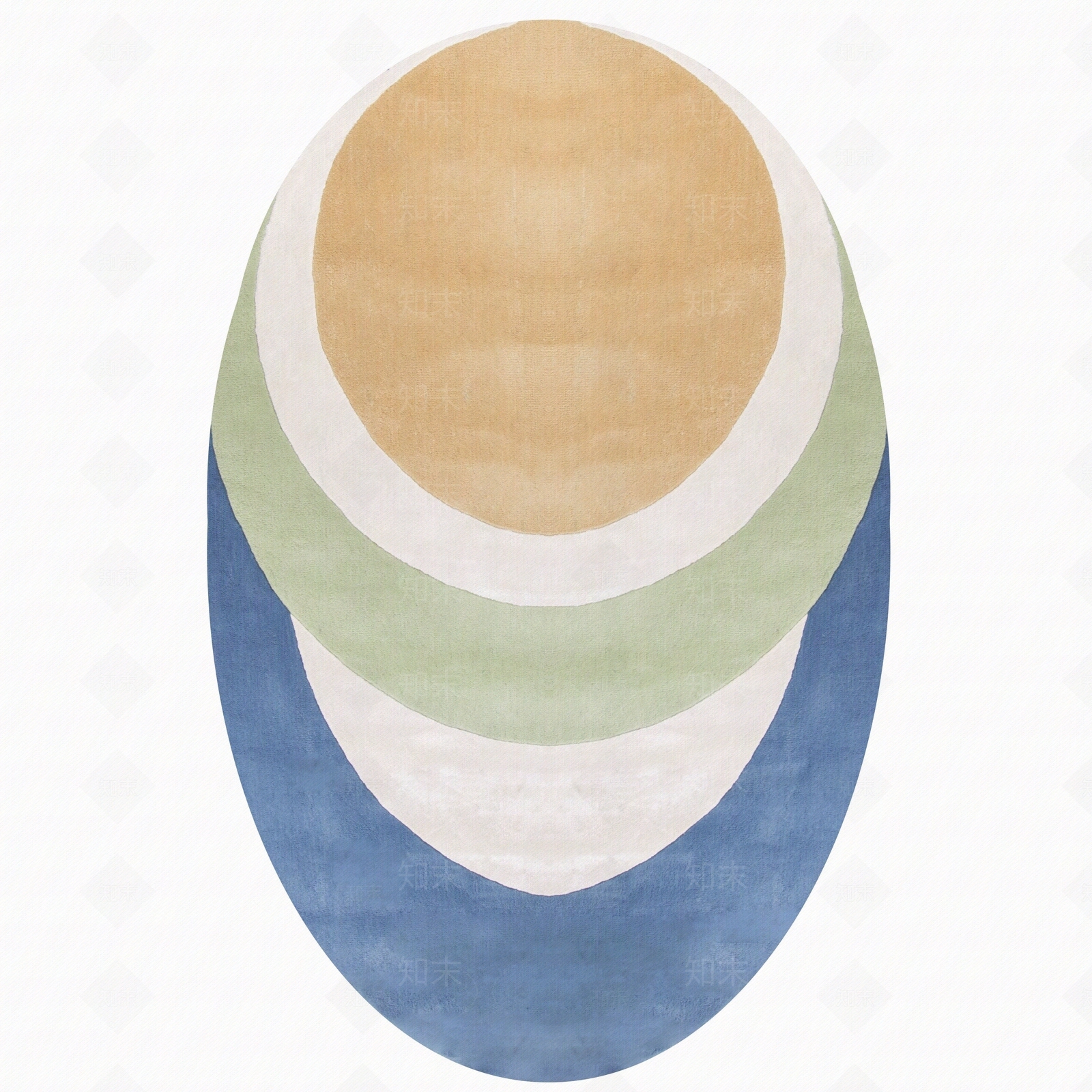 椭圆形撞色设计儿童地毯素材图贴图下载【ID:1143001573】