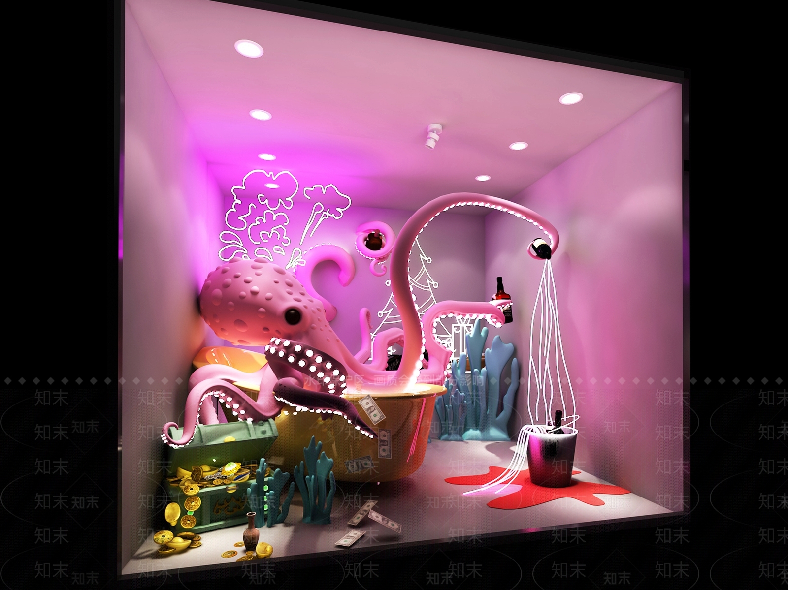 橱窗美陈3D模型下载【ID:1143007240】