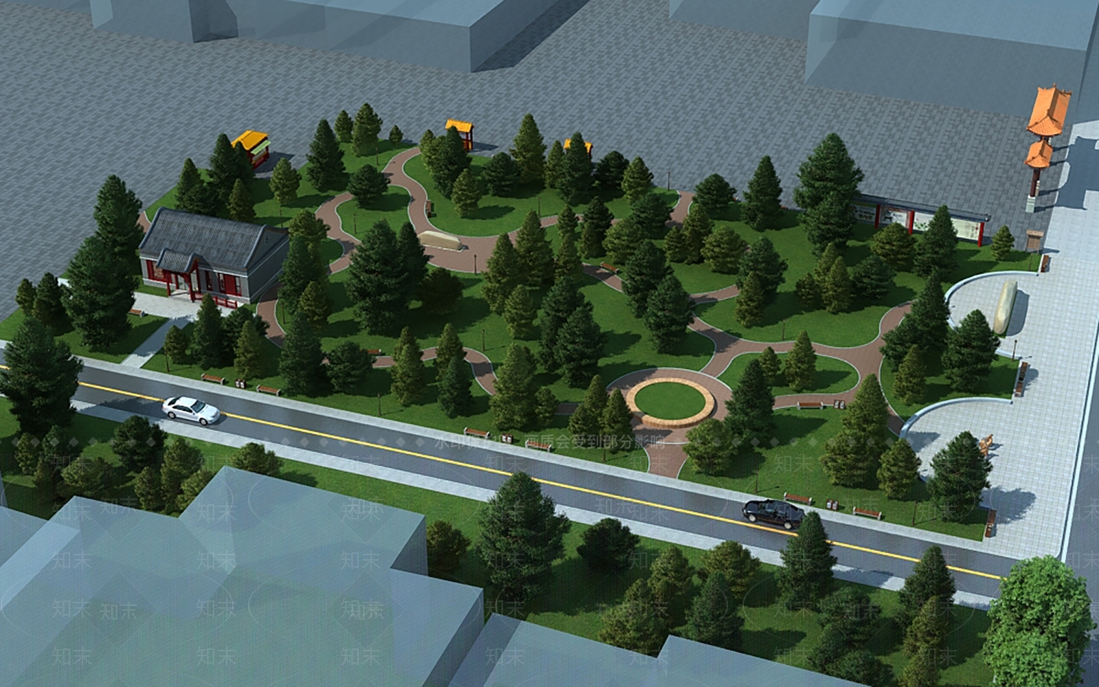 公园景观3D模型下载【ID:1143010048】_知末3d模型网