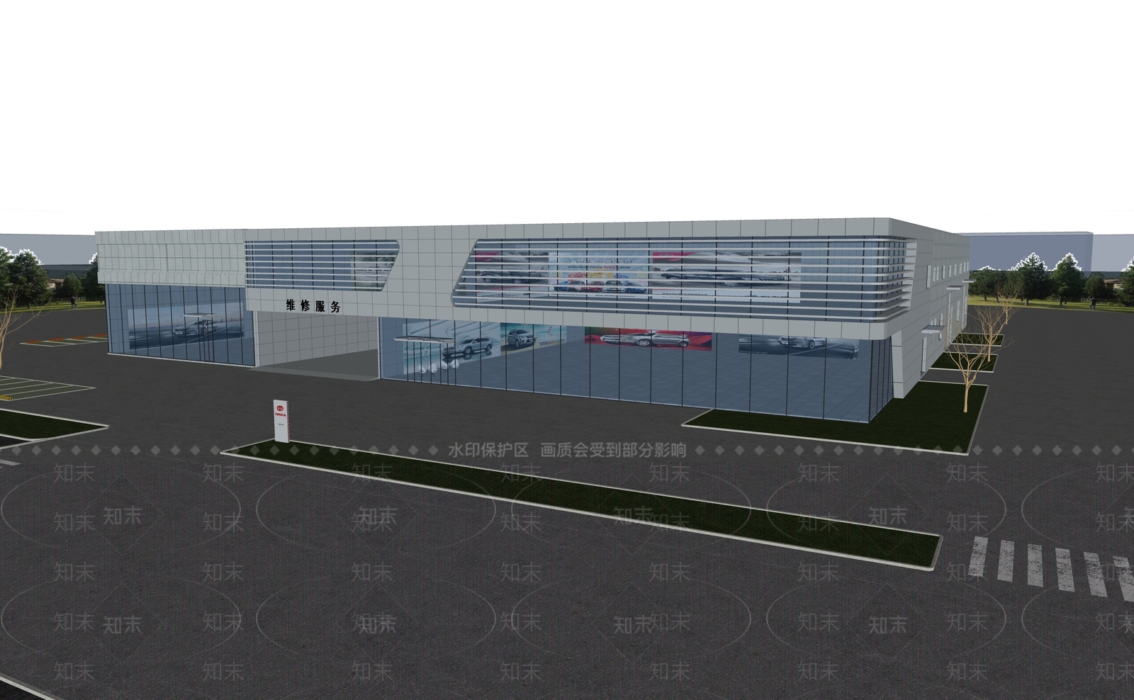 现代汽车4S店SU模型下载【ID:1143012167】