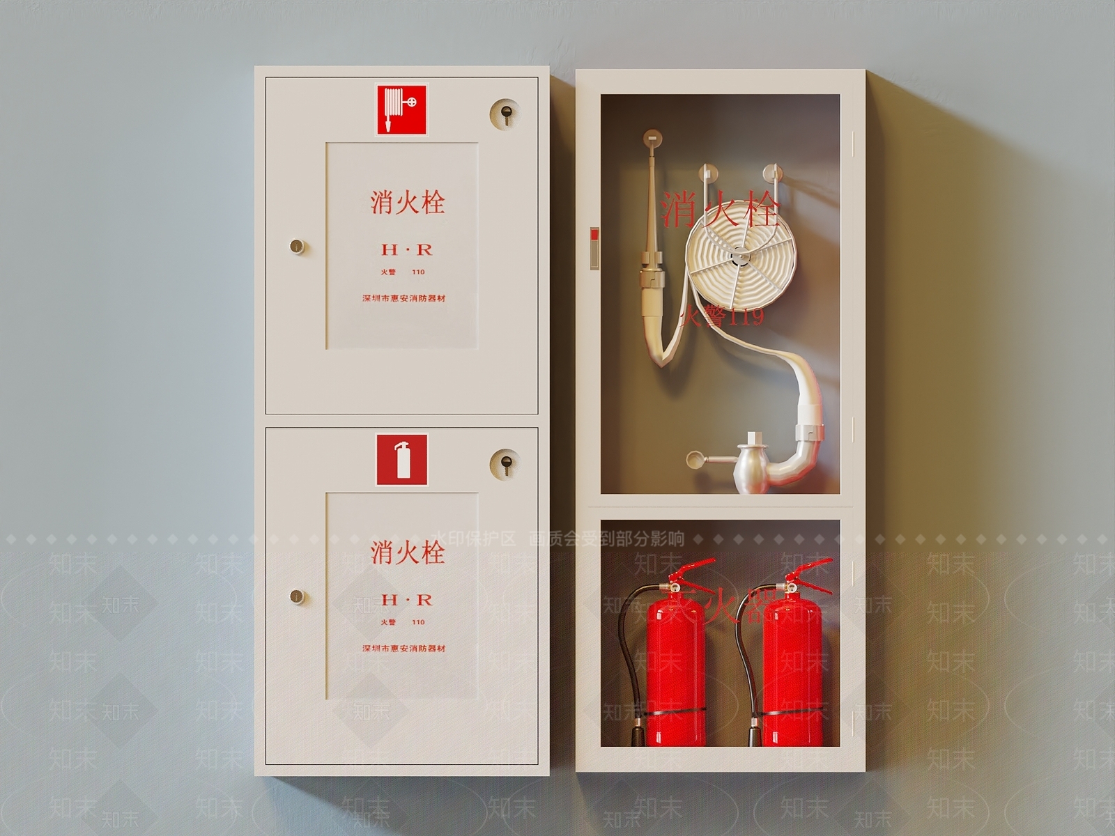 消防栓箱SU模型下载【ID:1143012692】