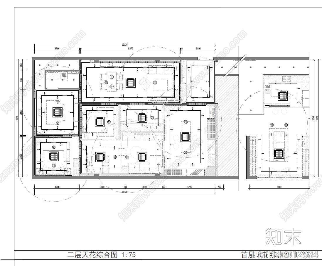 索菲亚墙地定制专卖店cad施工图下载【ID:1143012884】