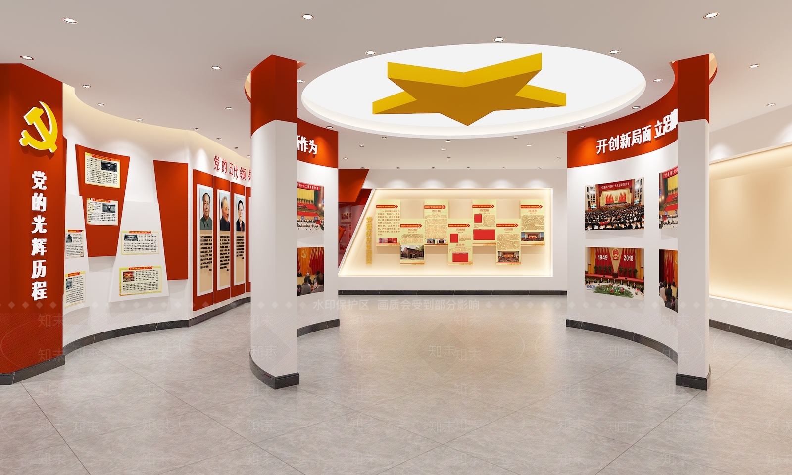 现代党建展厅SU模型下载【ID:1143018135】