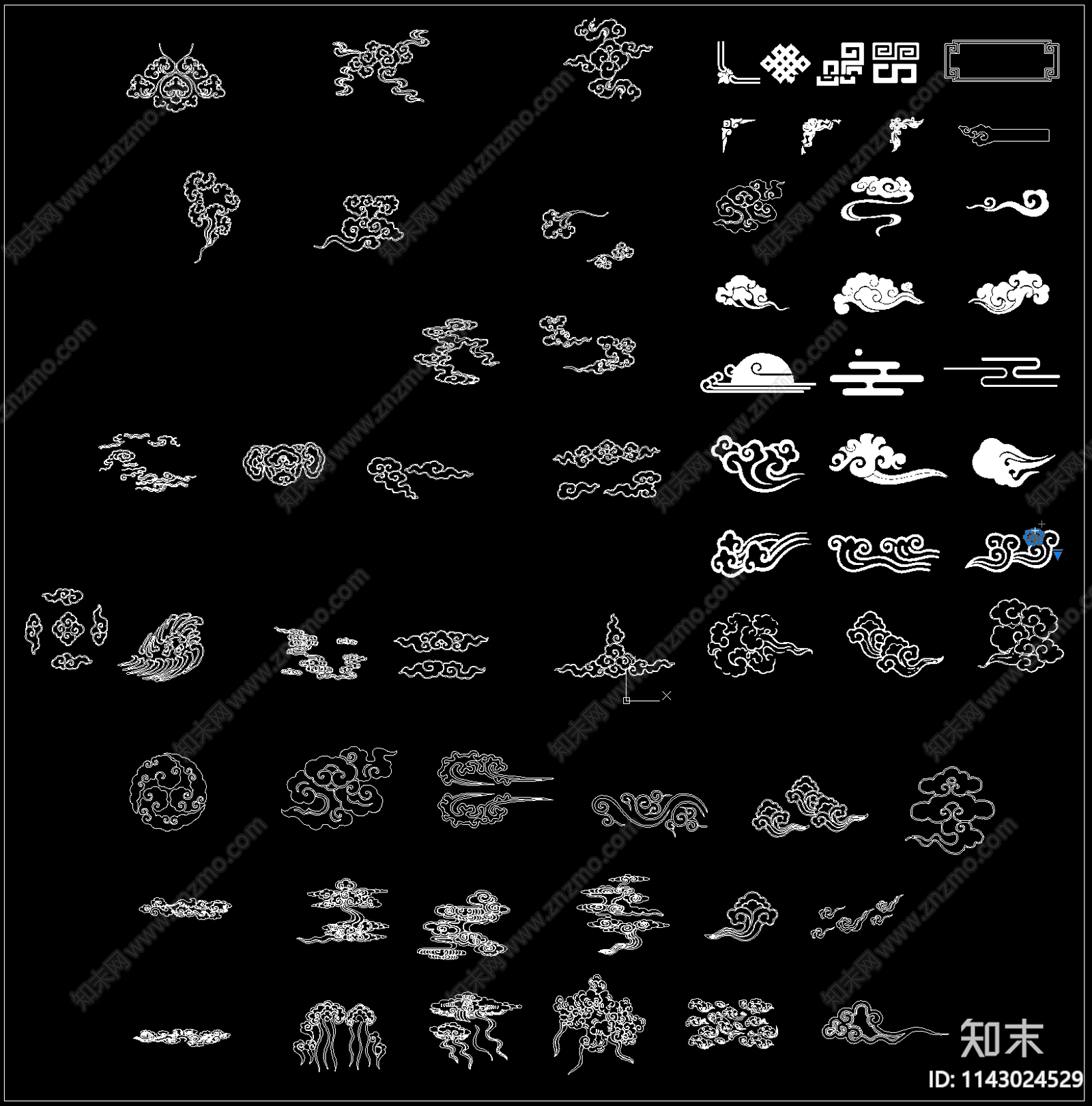 中式祥云图案施工图下载【ID:1143024529】