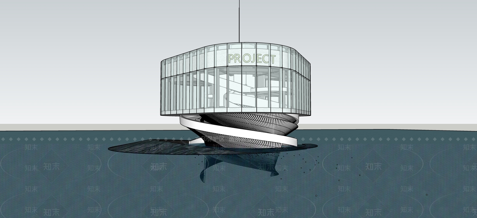 现代售楼处建筑SU模型下载【ID:1143025896】