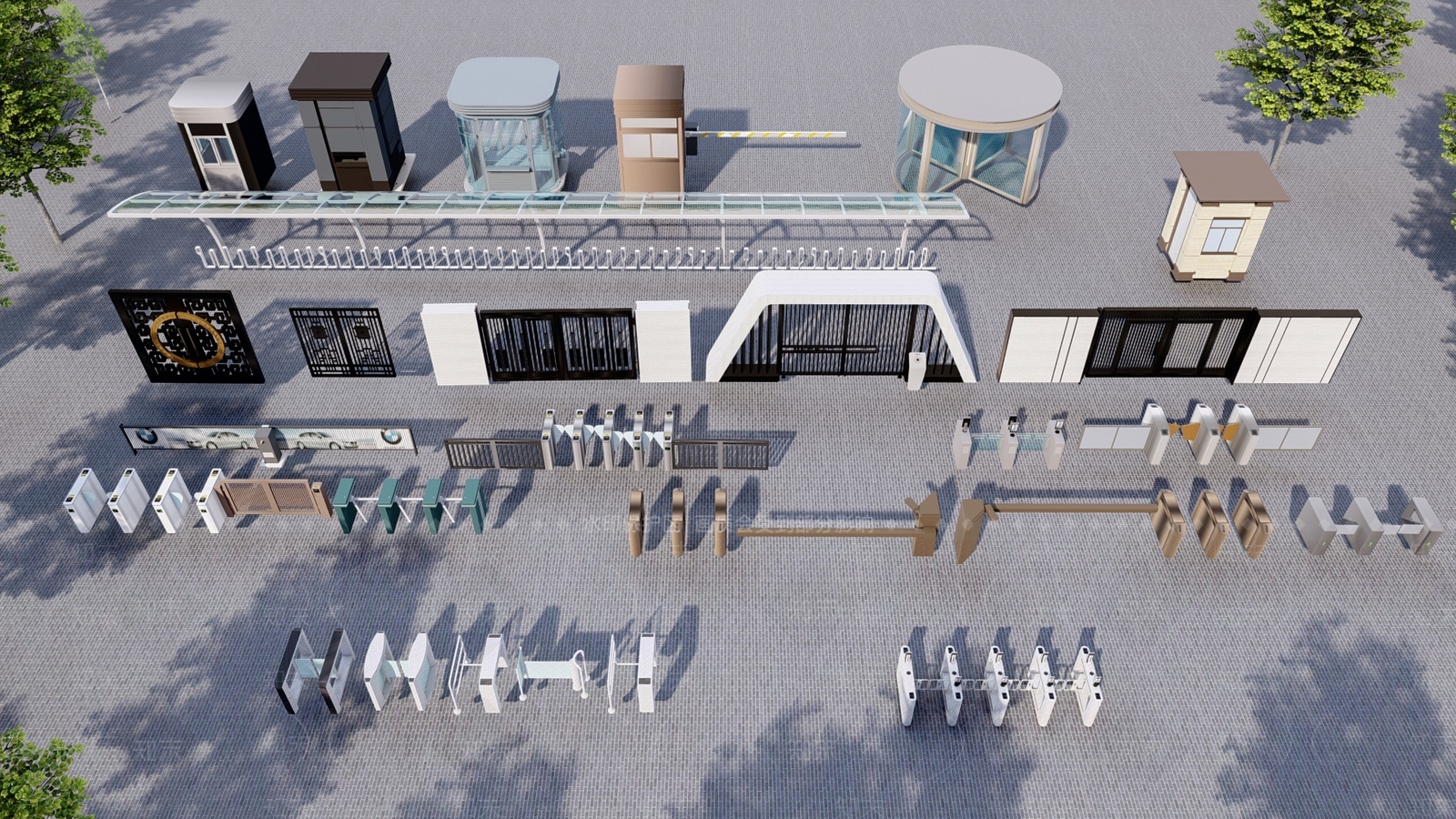 道闸栏杆SU模型下载【ID:1143039064】