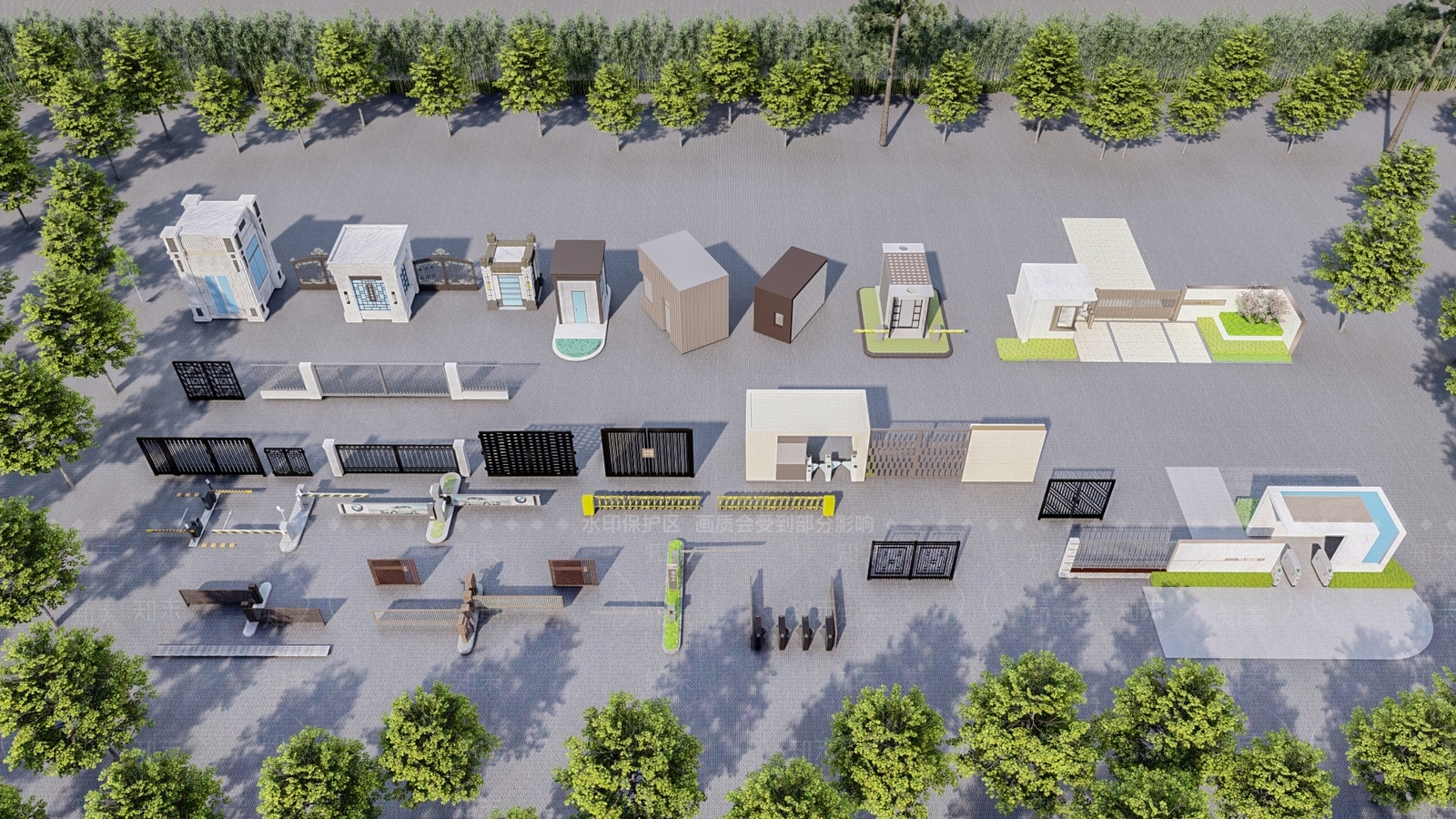 道闸栏杆SU模型下载【ID:1143039055】