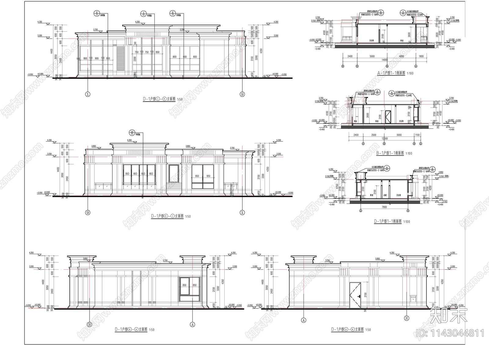 德阳售楼处建筑cad施工图下载【ID:1143044811】