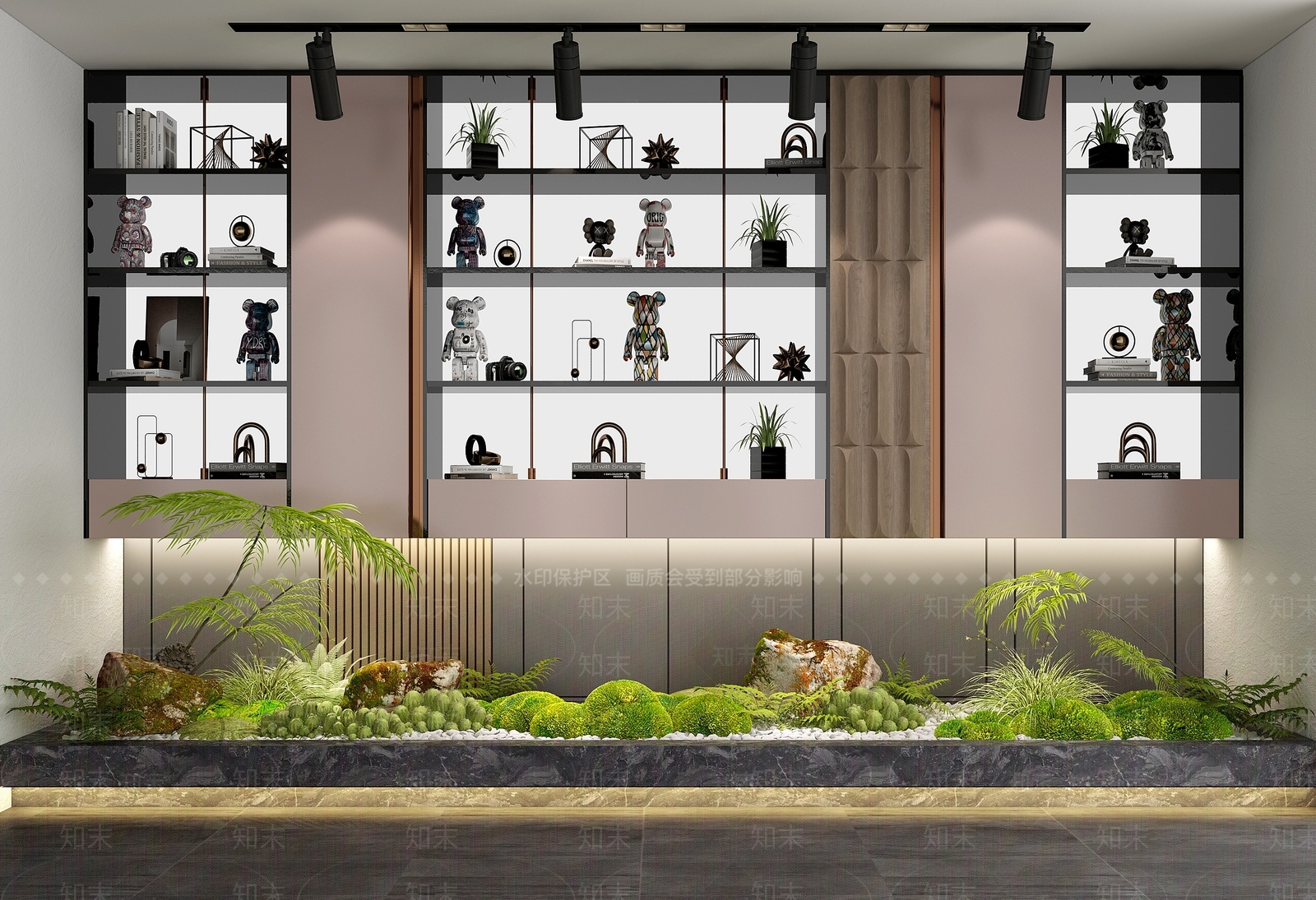 现代造景背景墙3D模型3D模型下载【ID:1143045905】