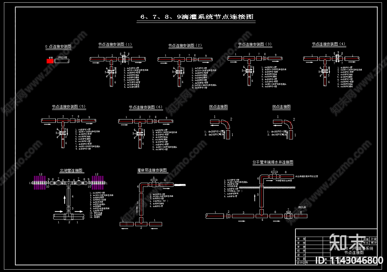 农业高效节水灌溉系统cad施工图下载【ID:1143046800】