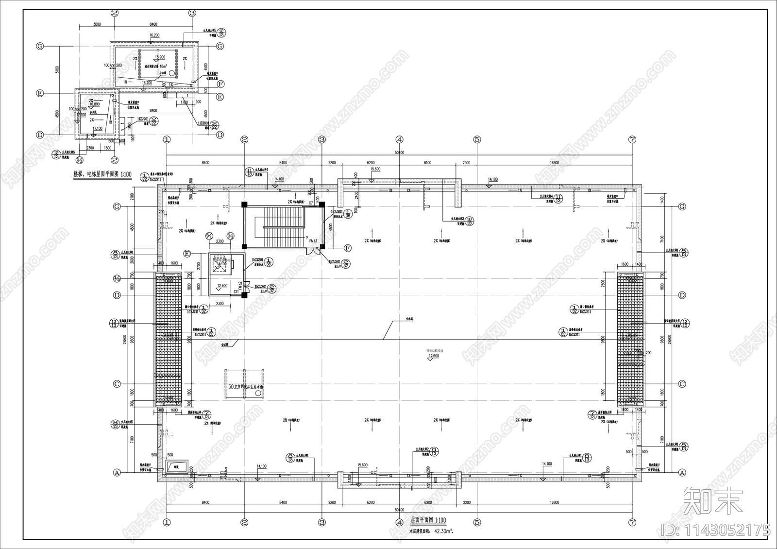 某高级中学食堂建筑cad施工图下载【ID:1143052175】