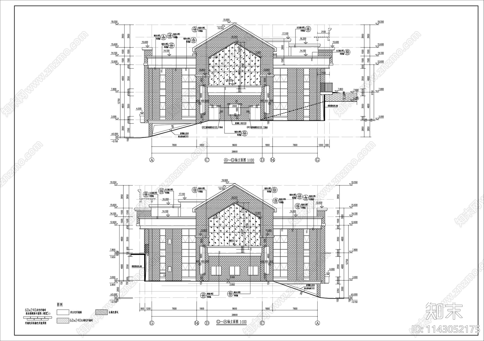 某高级中学食堂建筑cad施工图下载【ID:1143052175】