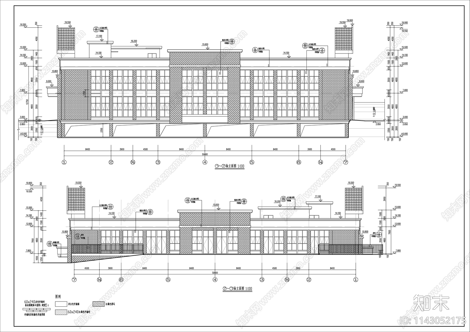 某高级中学食堂建筑cad施工图下载【ID:1143052175】