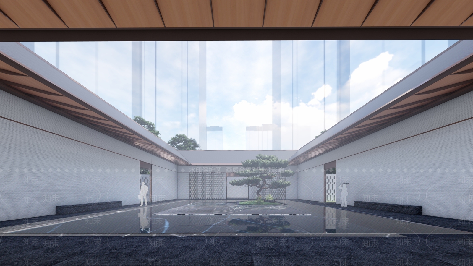 现代售楼处建筑SU模型下载【ID:1143113337】