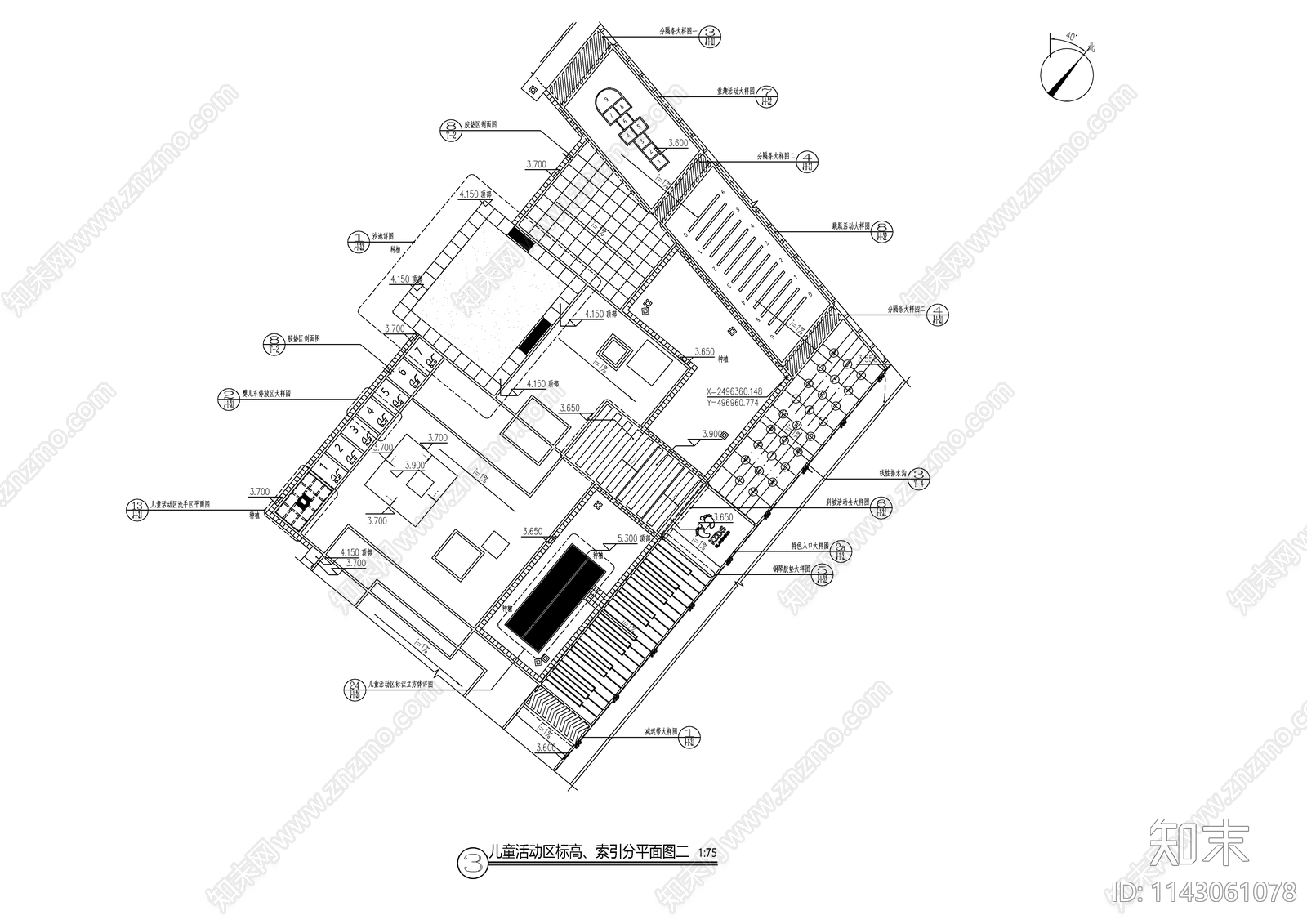 儿童活动区详图cad施工图下载【ID:1143061078】