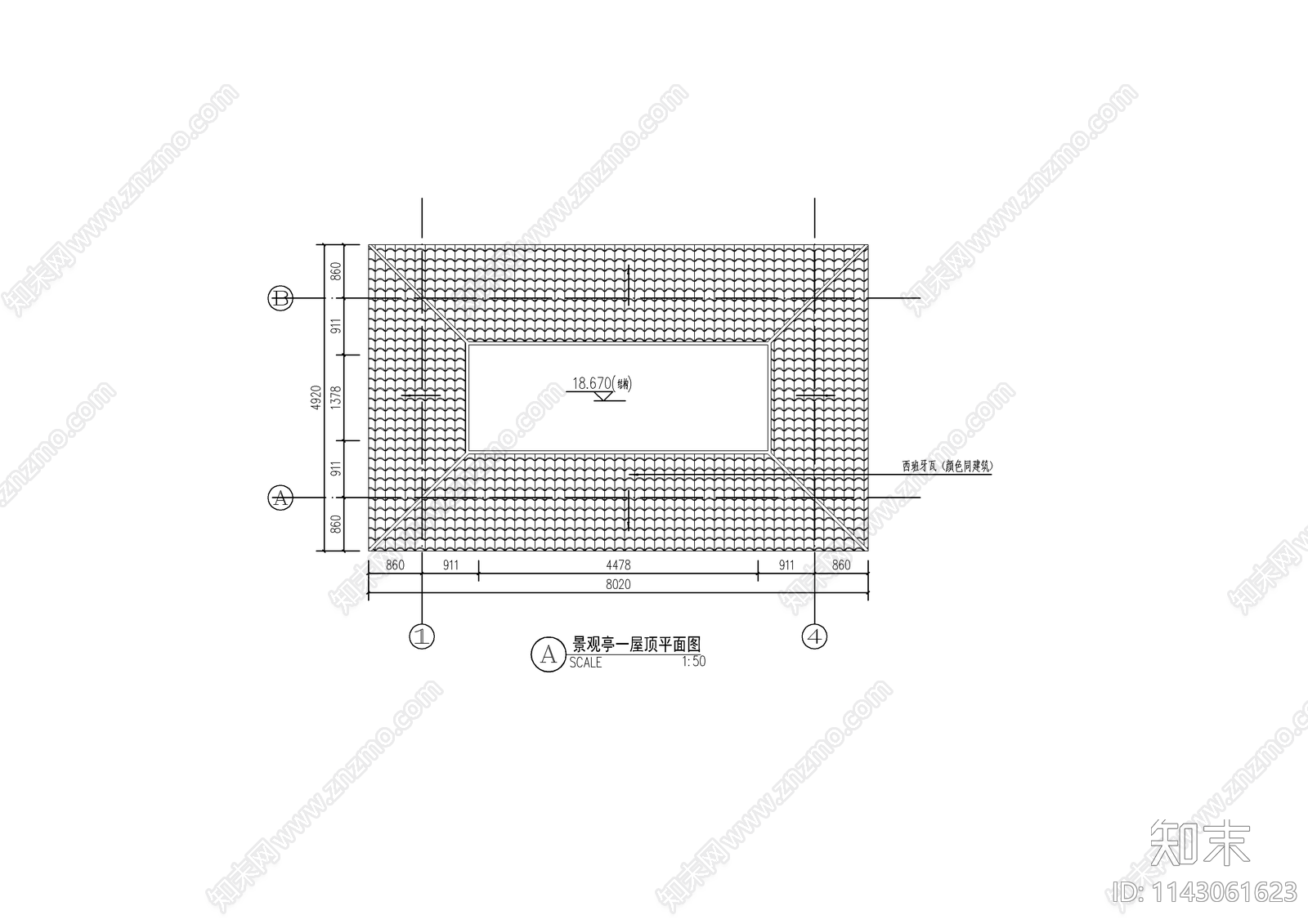 欧式景观亭cad施工图下载【ID:1143061623】