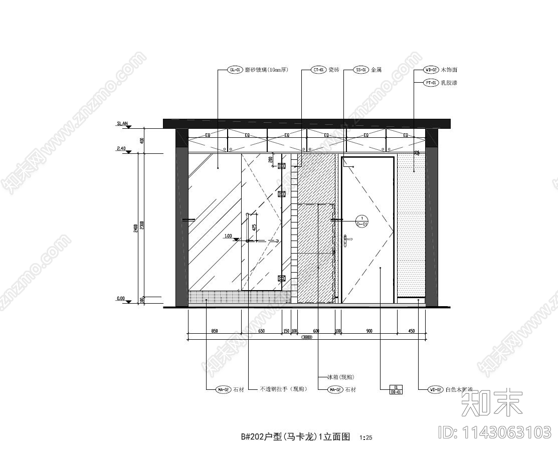 公寓室内装修cad施工图下载【ID:1143063103】