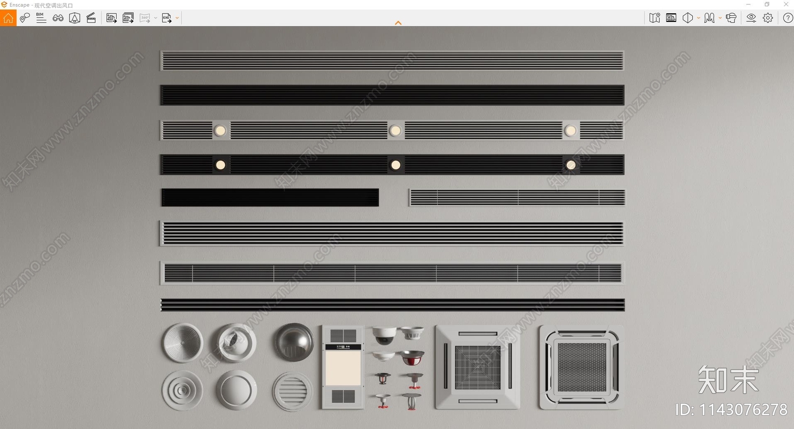 空调出风口SU模型下载【ID:1143076278】