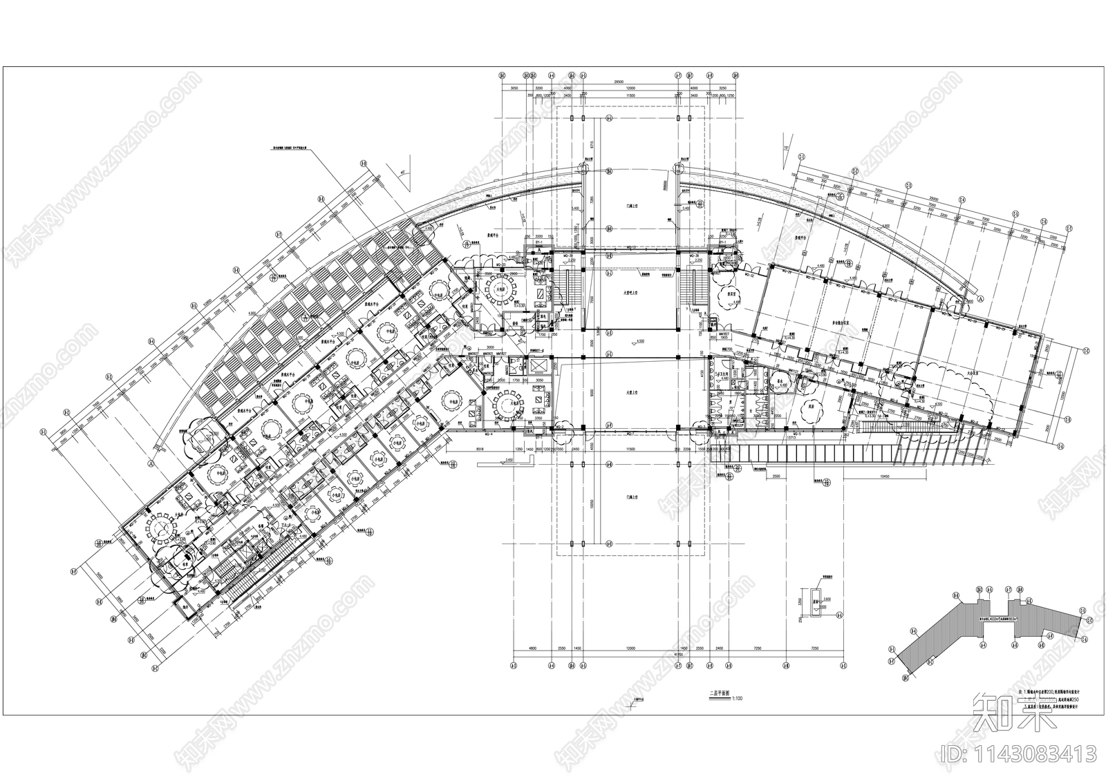 深圳中信高尔夫会所建筑平面图施工图下载【ID:1143083413】