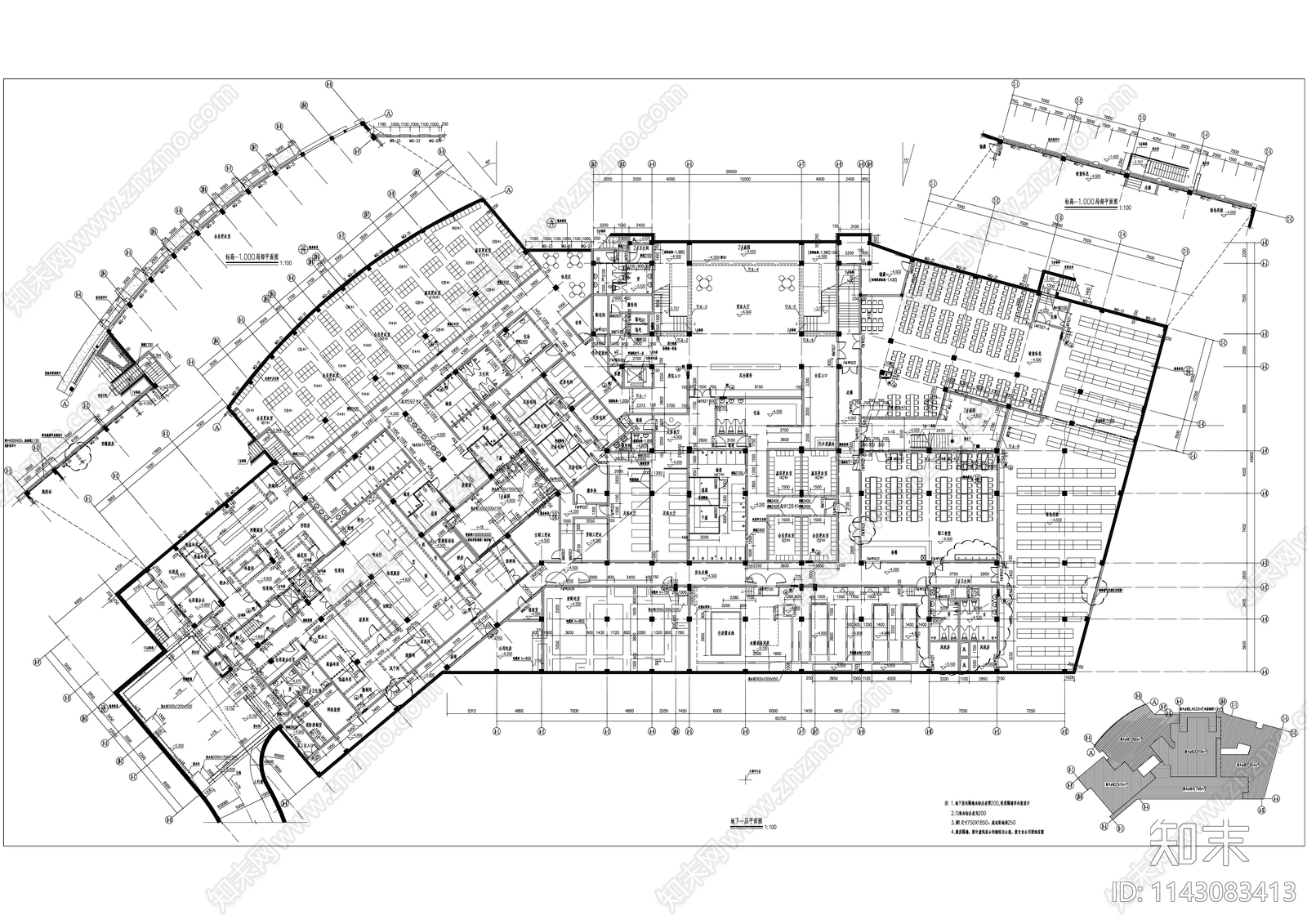 深圳中信高尔夫会所建筑平面图施工图下载【ID:1143083413】