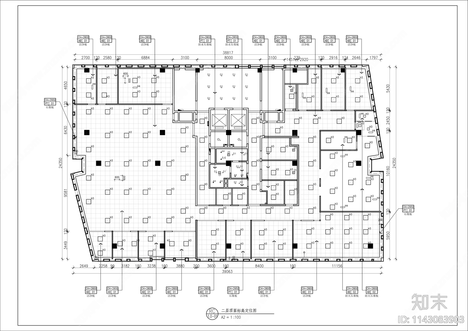 医疗实验室平面布置图cad施工图下载【ID:1143083903】