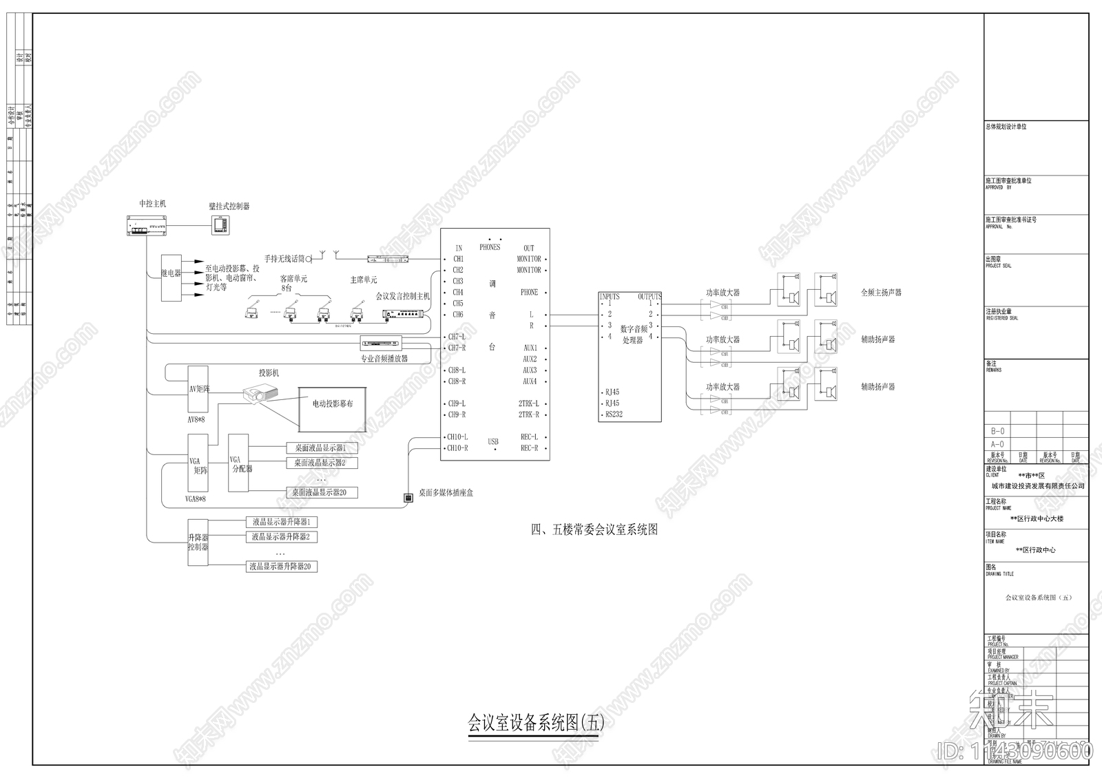 某行政大楼会议室电气cad施工图下载【ID:1143090600】