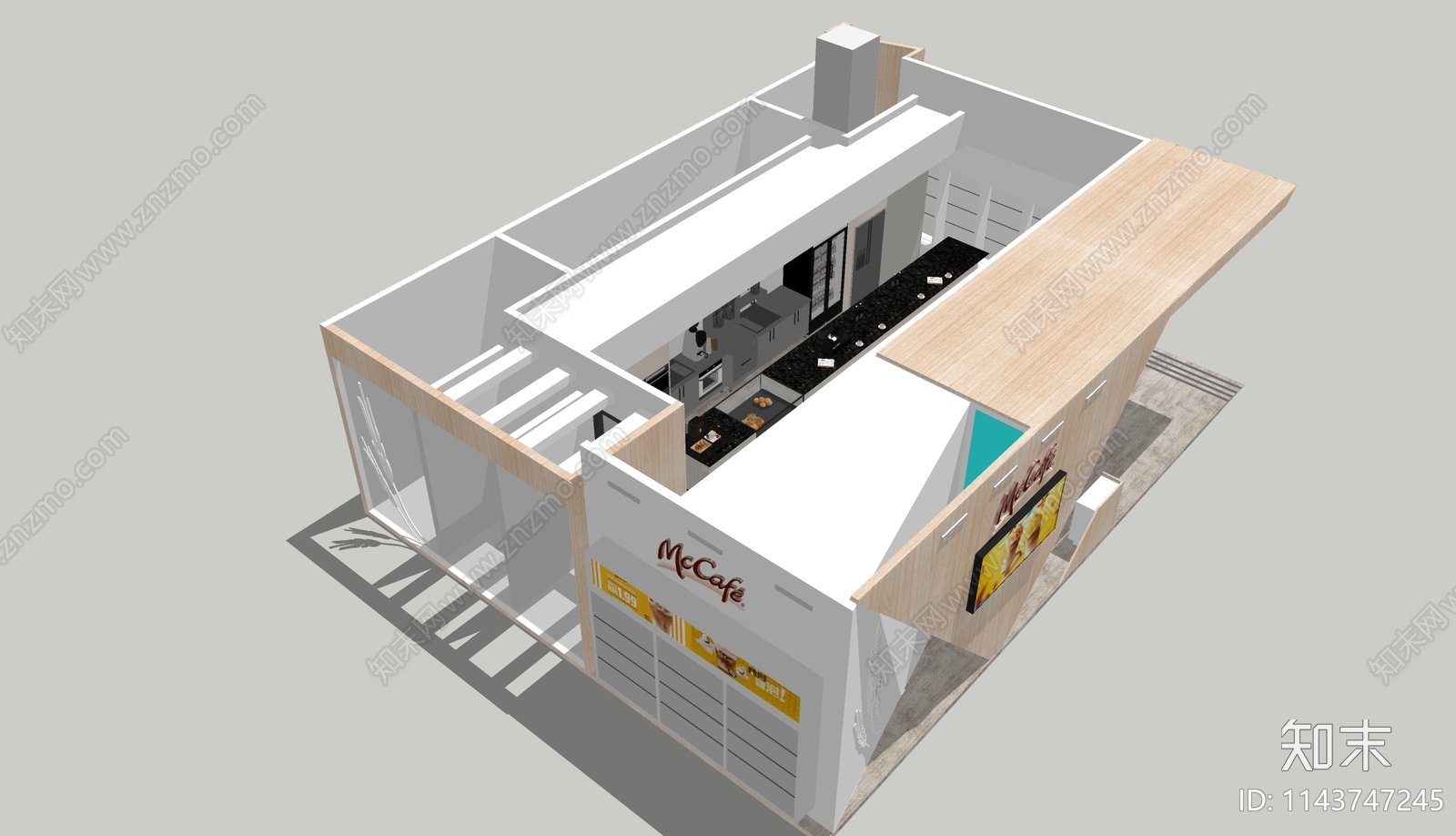 现代餐饮建筑SU模型下载【ID:1143747245】